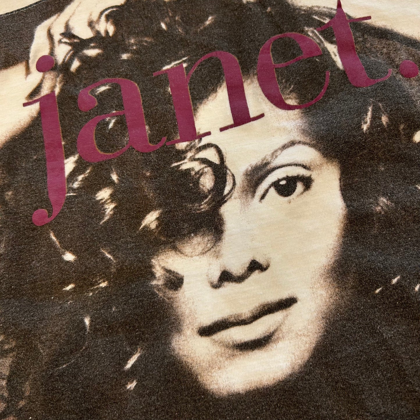90's JANET JACKSON"That's the way love goes"ジャネット・ジャクソン プリントTシャツ 白(L)/A6663T-SO