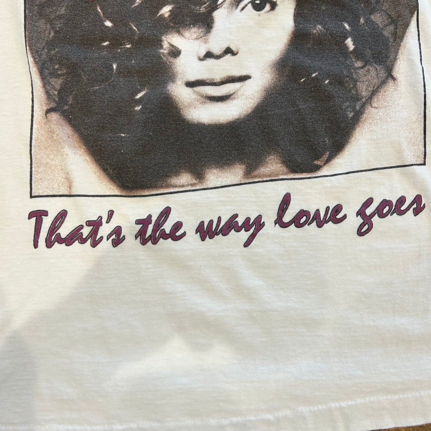 90's JANET JACKSON"That's the way love goes"ジャネット・ジャクソン プリントTシャツ 白(L)/A6663T-SO