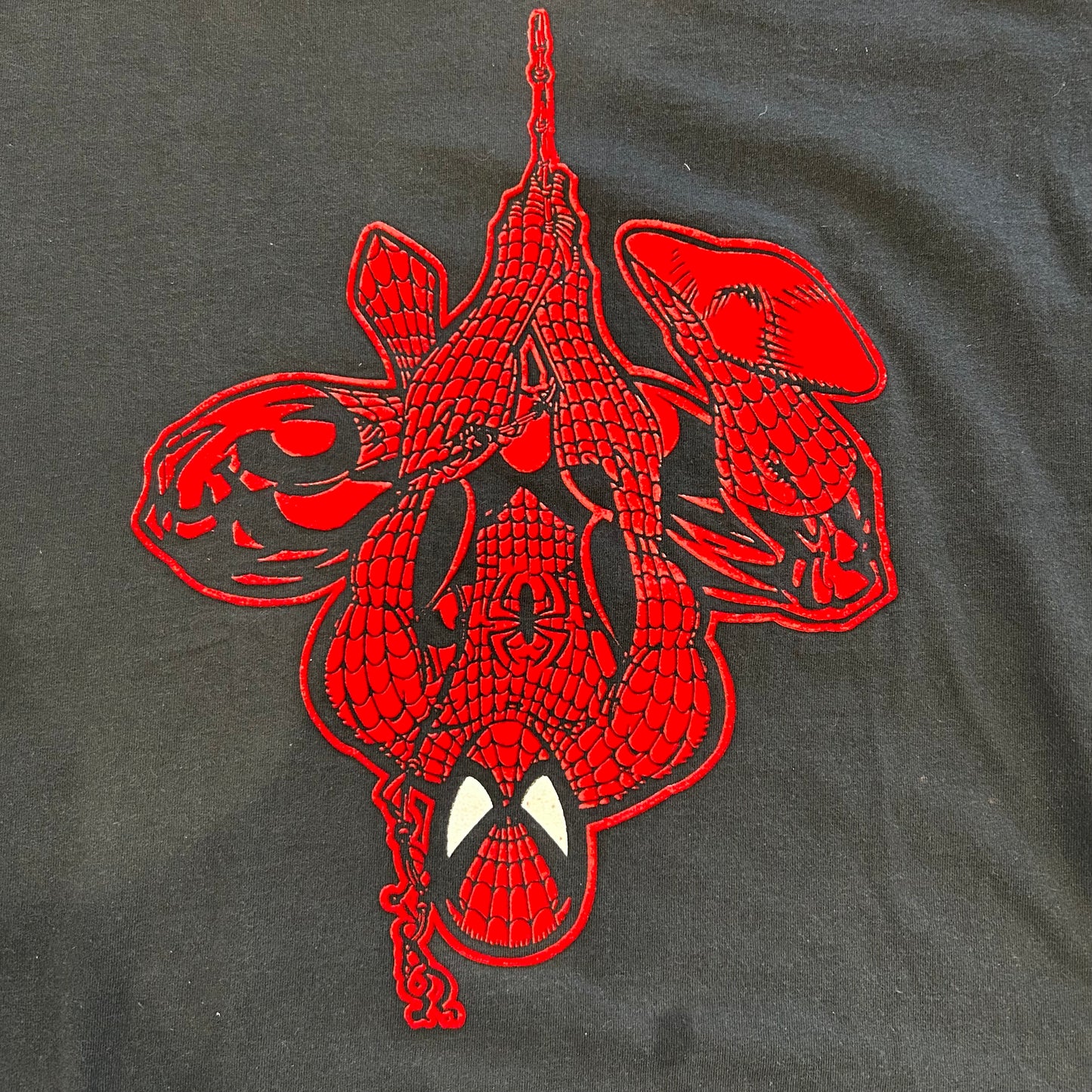 00's DELTA SPIDER MAN スパイダーマン Tシャツ フロッキー 黒(L)A7108T-SO