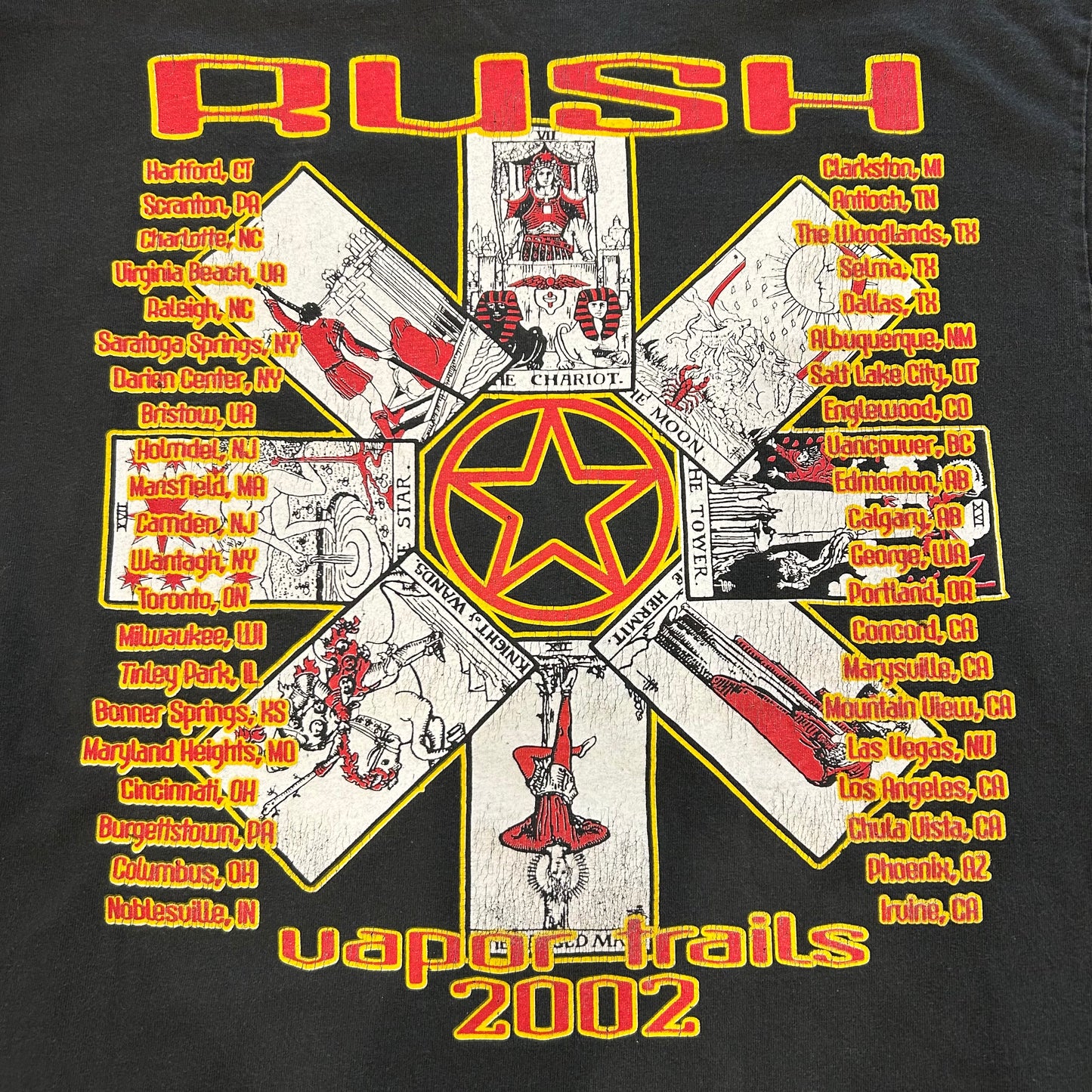 00's RUSH ラッシュ 2002"Vapor trails"ツアーTシャツ バンドTシャツ 黒(XL)/A7107T-SO