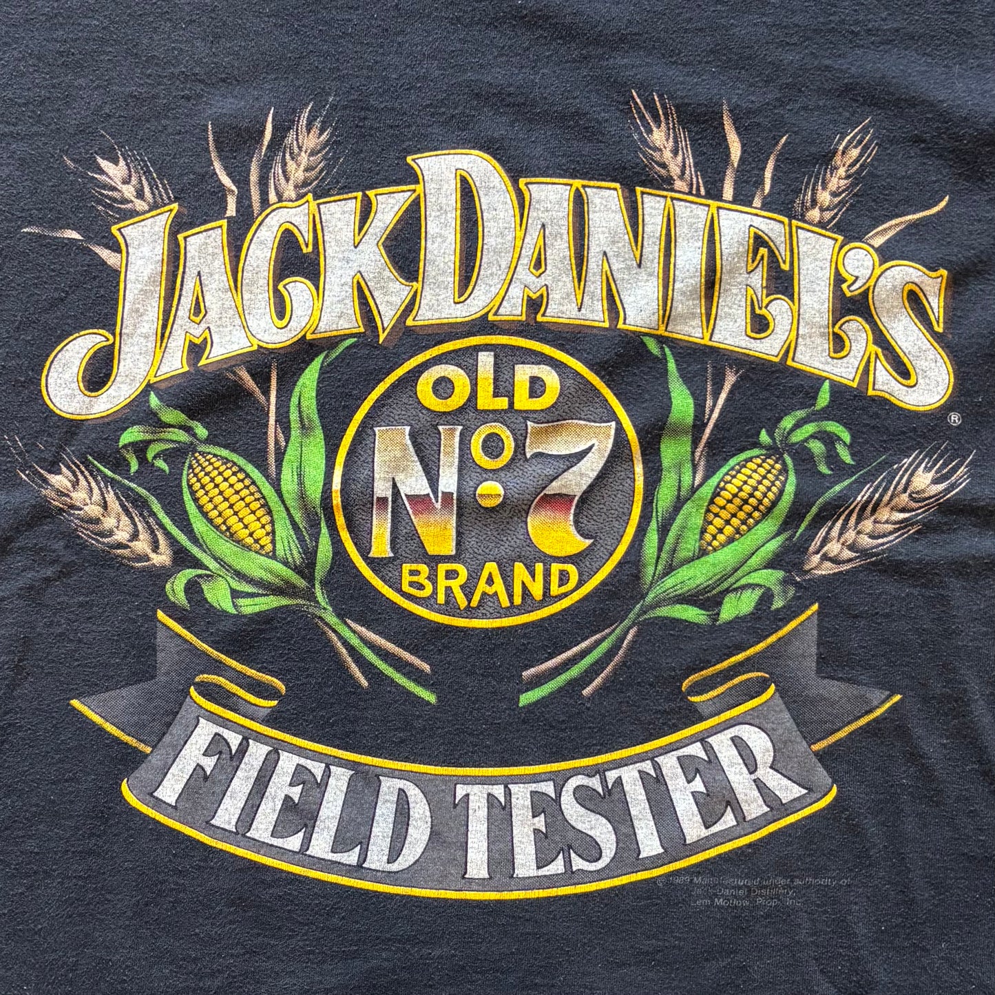 80's JACK DANIEL'S ウイスキー 企業Tシャツ 黒 (L)/B2136T-SO