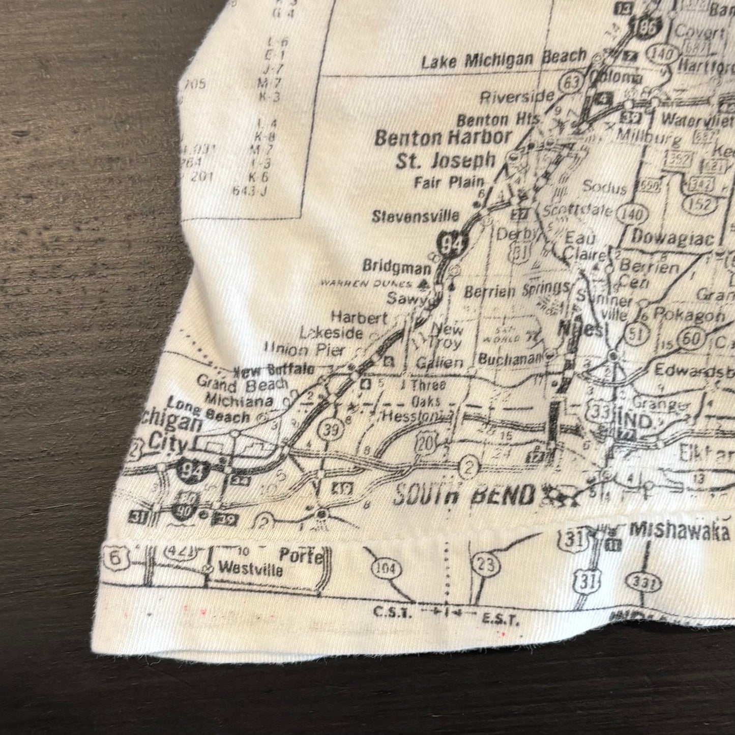 90's ACCORD MICHIGAN 地図Tシャツ 白 (サイズ不明)/B1934T-SO