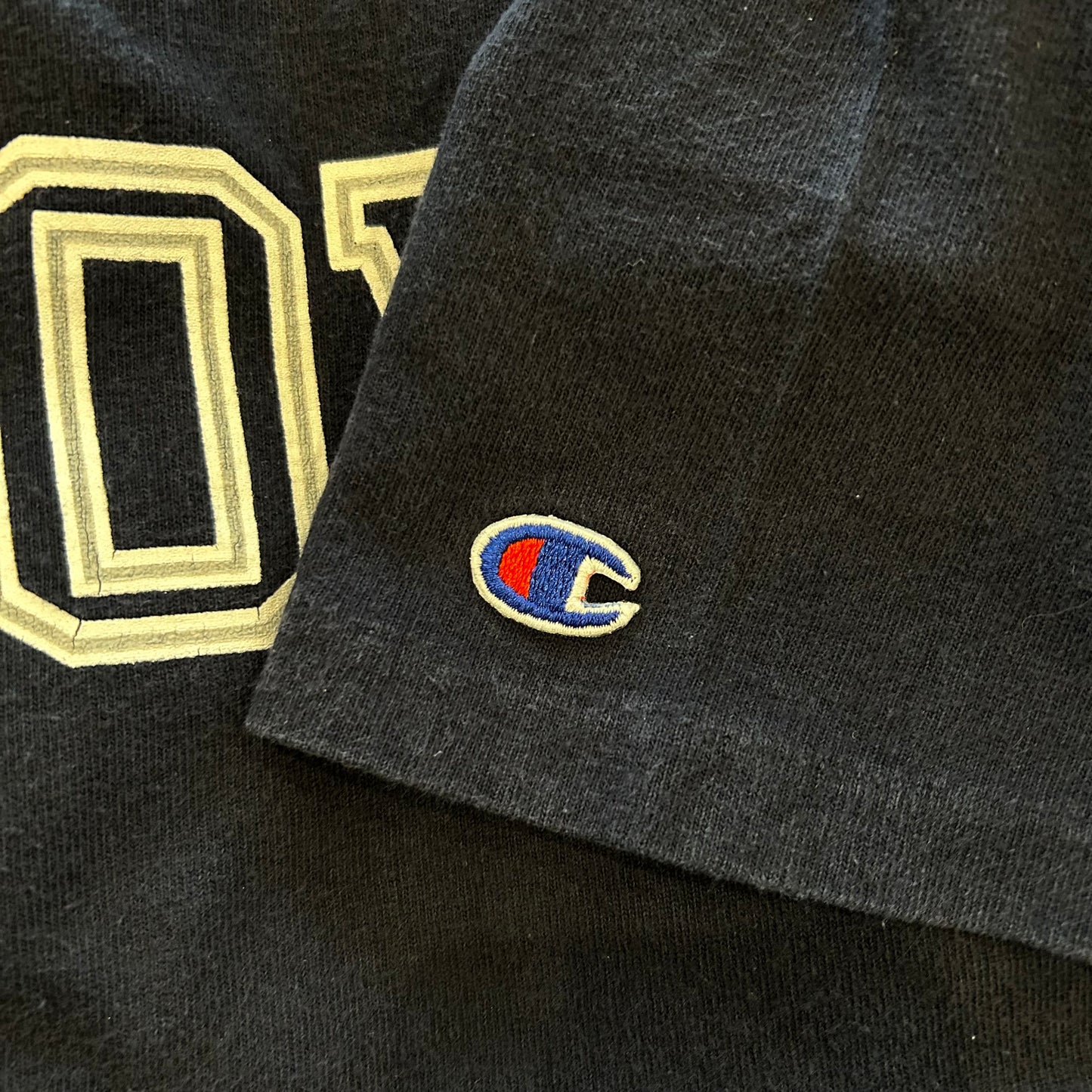 90's Champion BROWN カレッジTシャツ 紺 USA製 (M)/A6889T-SO