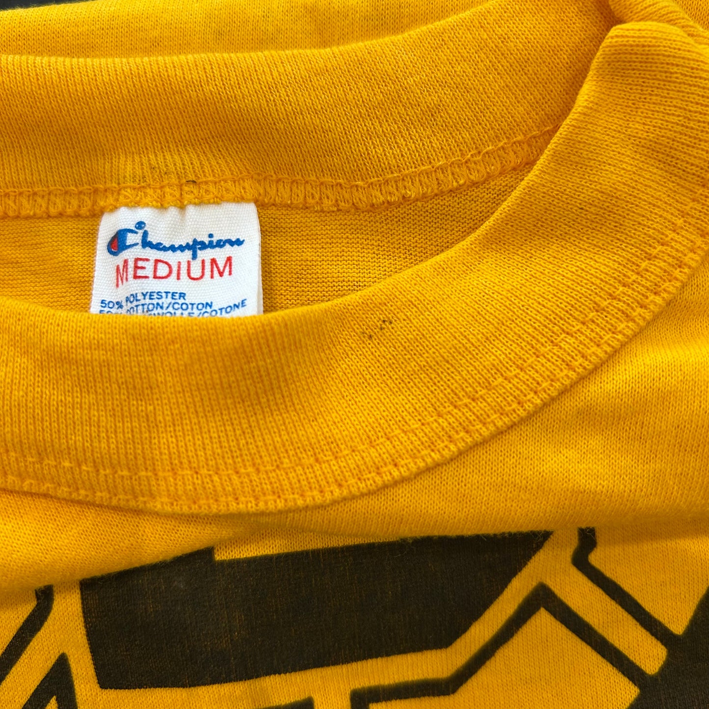 80's Champion NHL Boston Bruins Tシャツ 黄色(M)/A6892T-SO