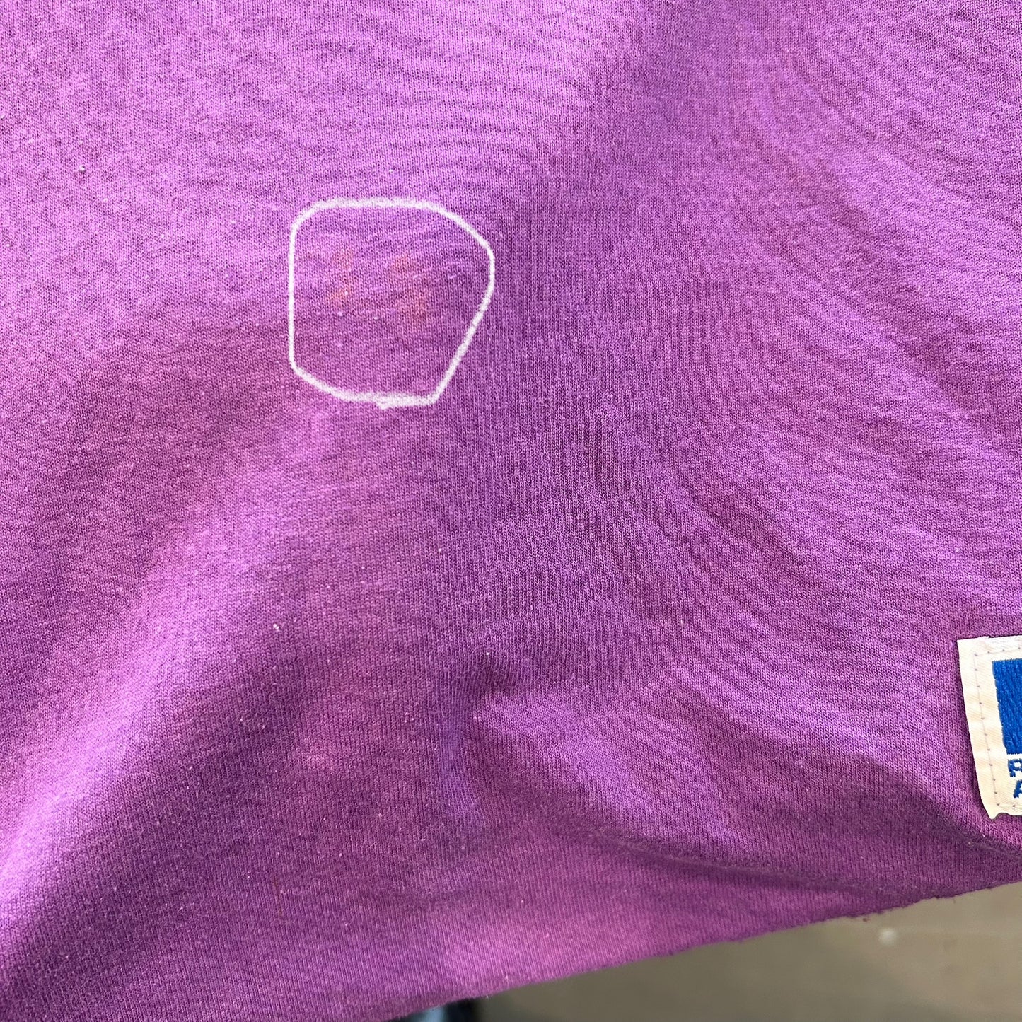 90's Russell ラッセル ダブルフェイスTシャツ 黄色紫(XL)/A6817T-SO