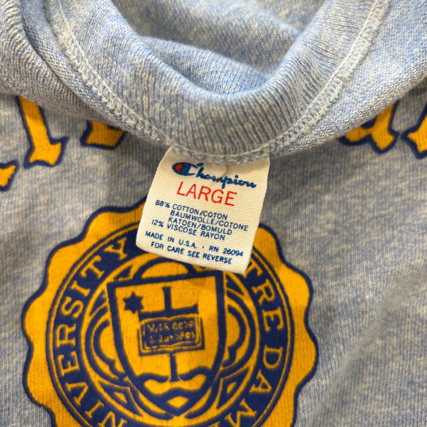 80's Champion 88/12 Notre Dame カレッジTシャツ 水色(L)/A7113T-SO