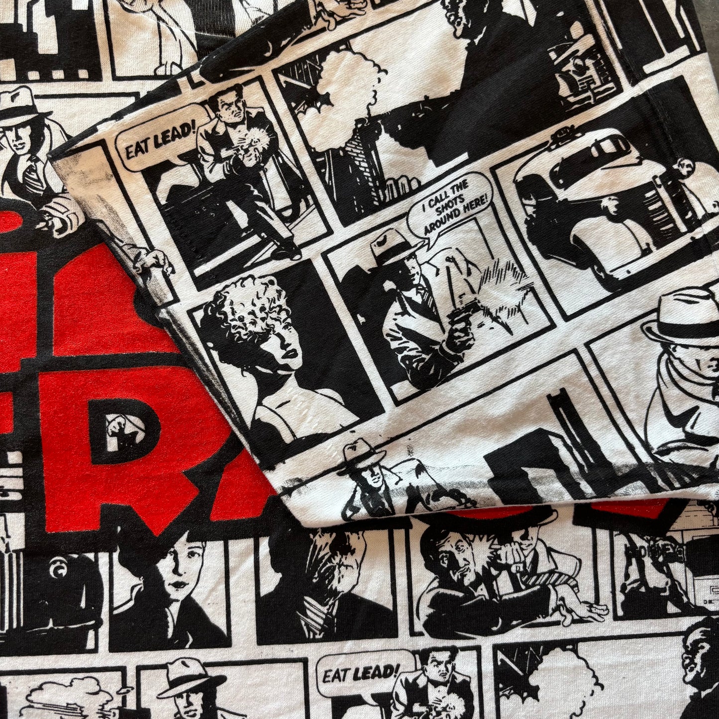 90's SCREEN STARS DICK TRACY 映画 総柄キャラクターT 白 (L)/A3657T-SO