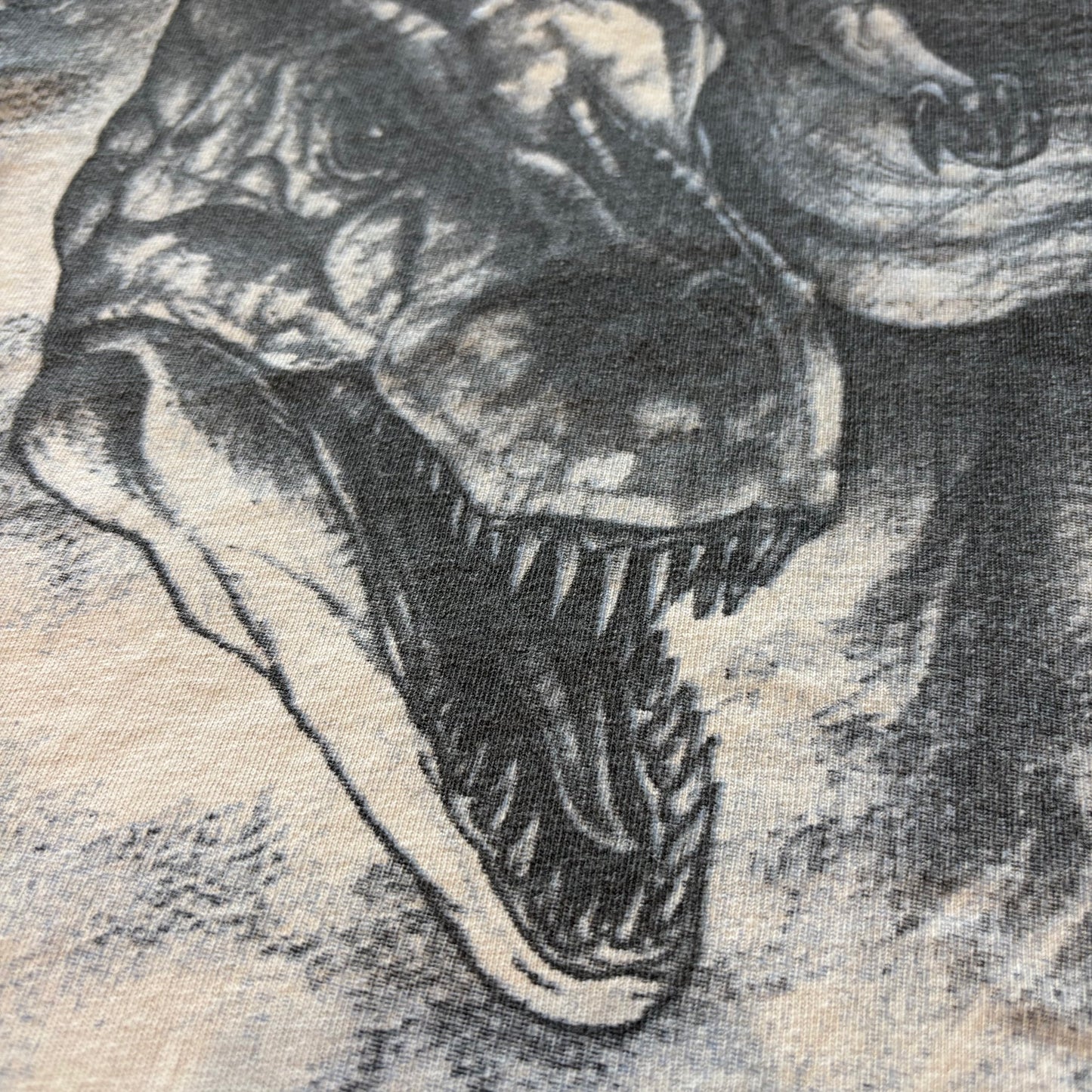 90's Hanes ジュラシックパーク T-REX オールオーバープリント ムービーT 白 (L)/A6673T-SO