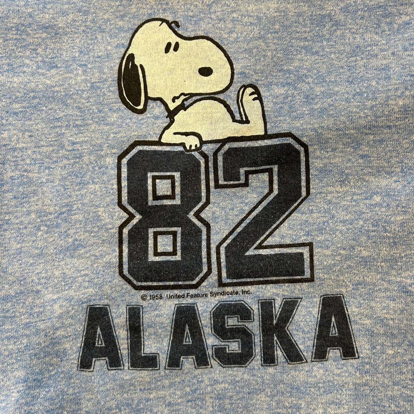 80's Sportswear ALASKA82 スヌーピー 霜降りリンガーTシャツ (M)/A6389T-SO