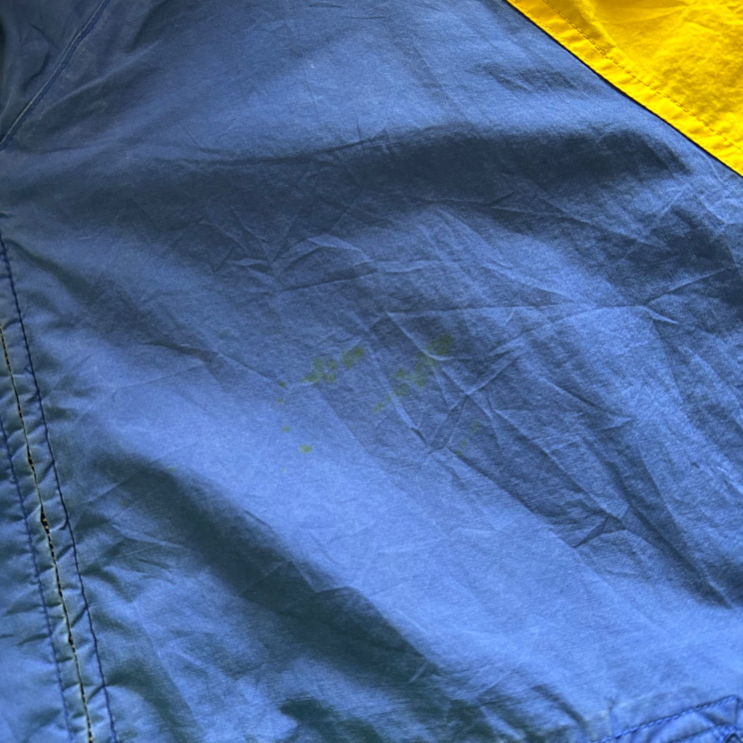 90's Polo Sport ポロスポーツ ラルフローレン コットンパーカー 袖プリント 黄青(L)/B0116J-SO