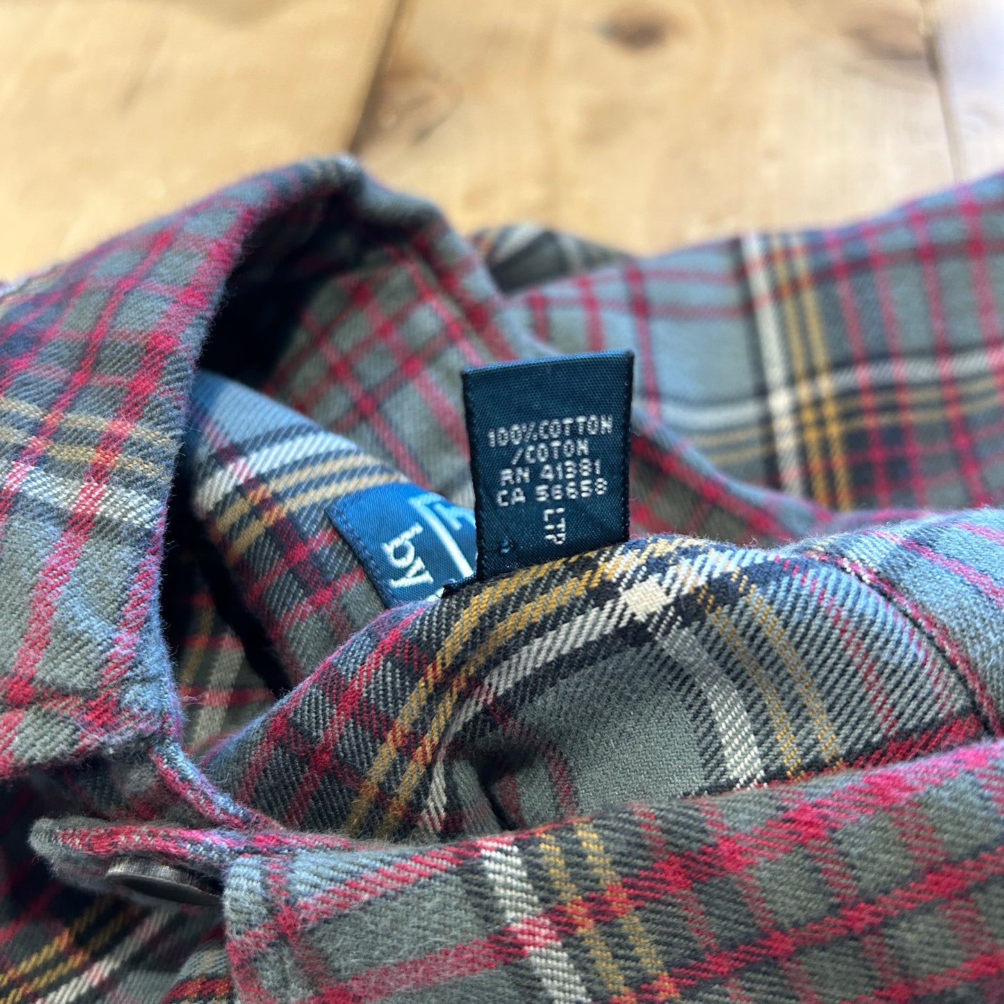 00's Polo ラルフローレン マチ付きチェックシャツ グレー赤(L)/A7923SH-SO