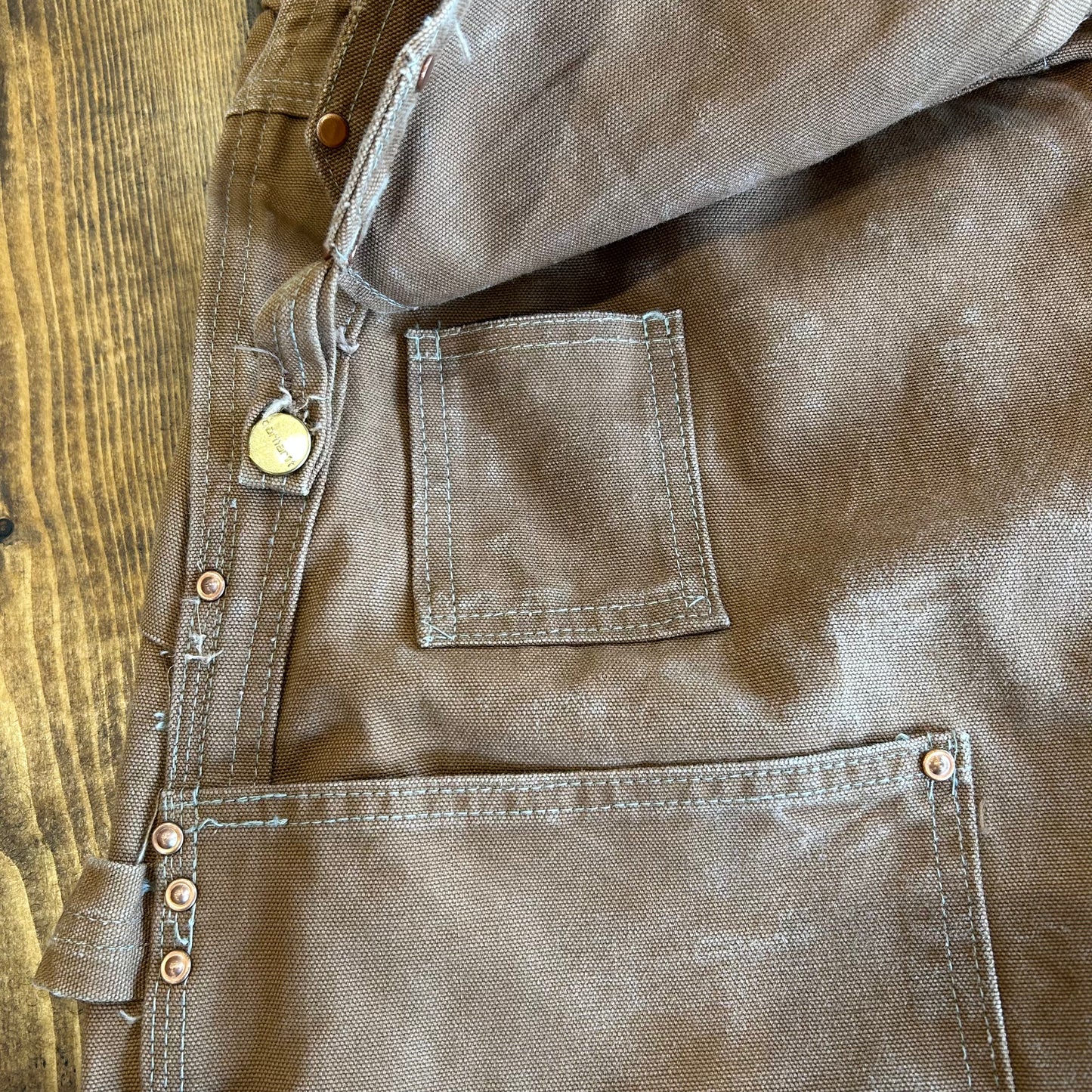 70's Carhartt エプロン付きダックダブルニーオーバーオール ブラウン/A7120P-SO