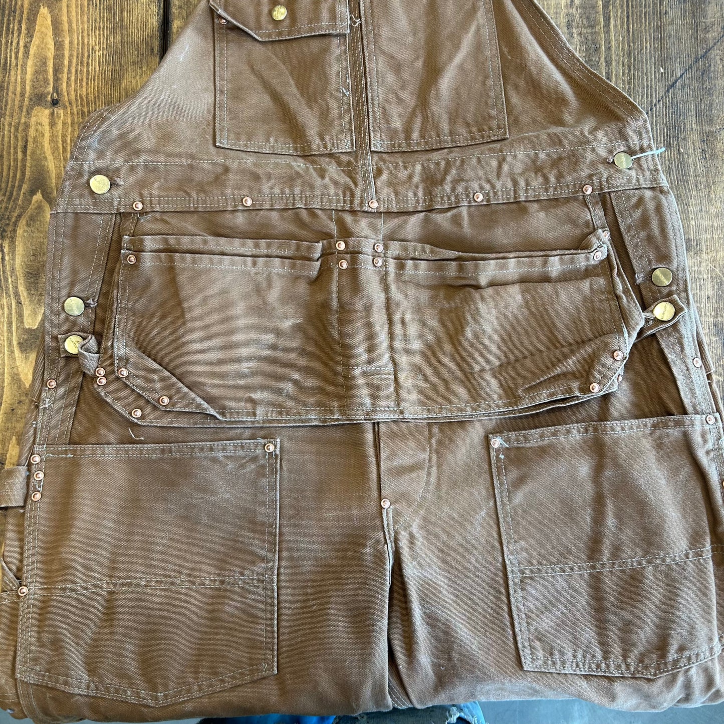 70's Carhartt エプロン付きダックダブルニーオーバーオール ブラウン/A7120P-SO