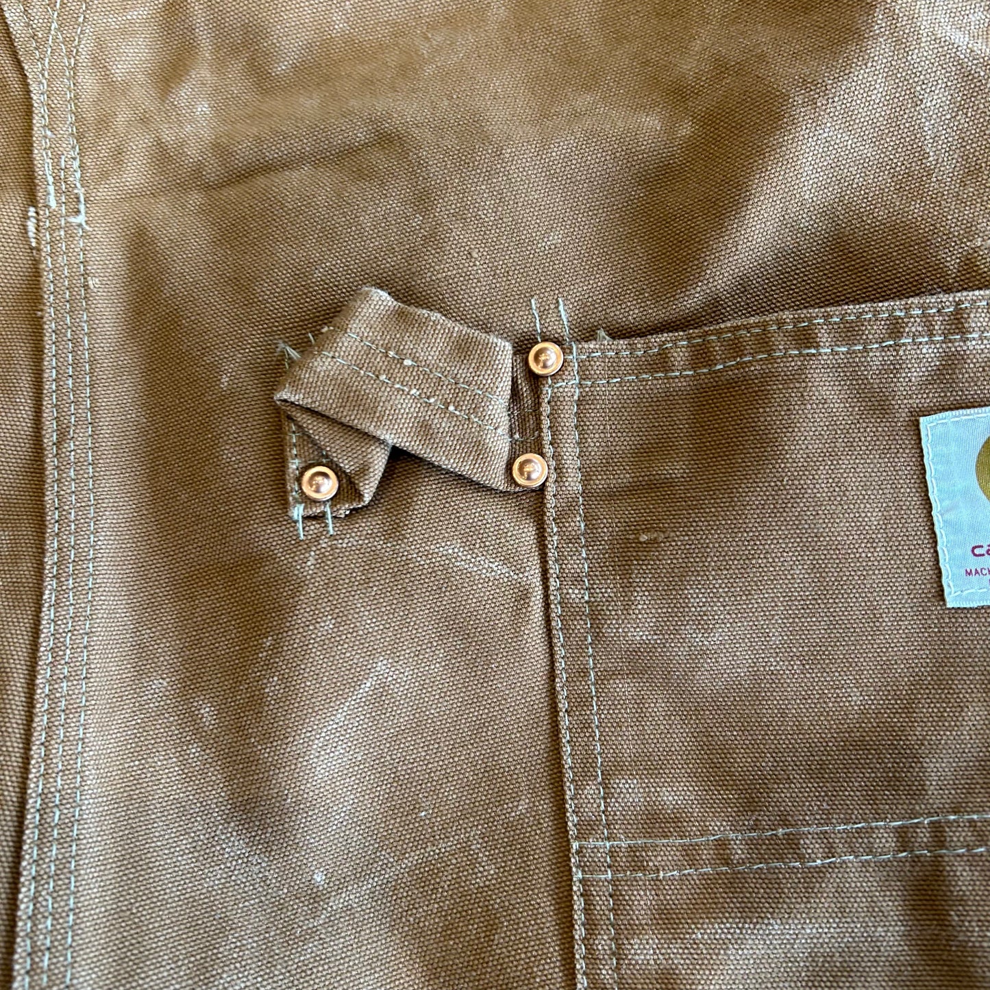 70's Carhartt エプロン付きダックダブルニーオーバーオール ブラウン/A7120P-SO