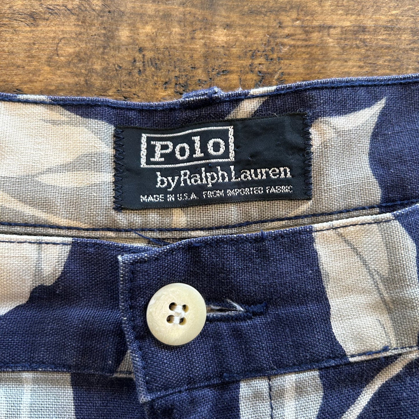90's Polo Ralph Lauren”THE CLASSIC GOLF SHORT" アロハショーツ リネン/コットン混紡 (W38)/A3910P-SO