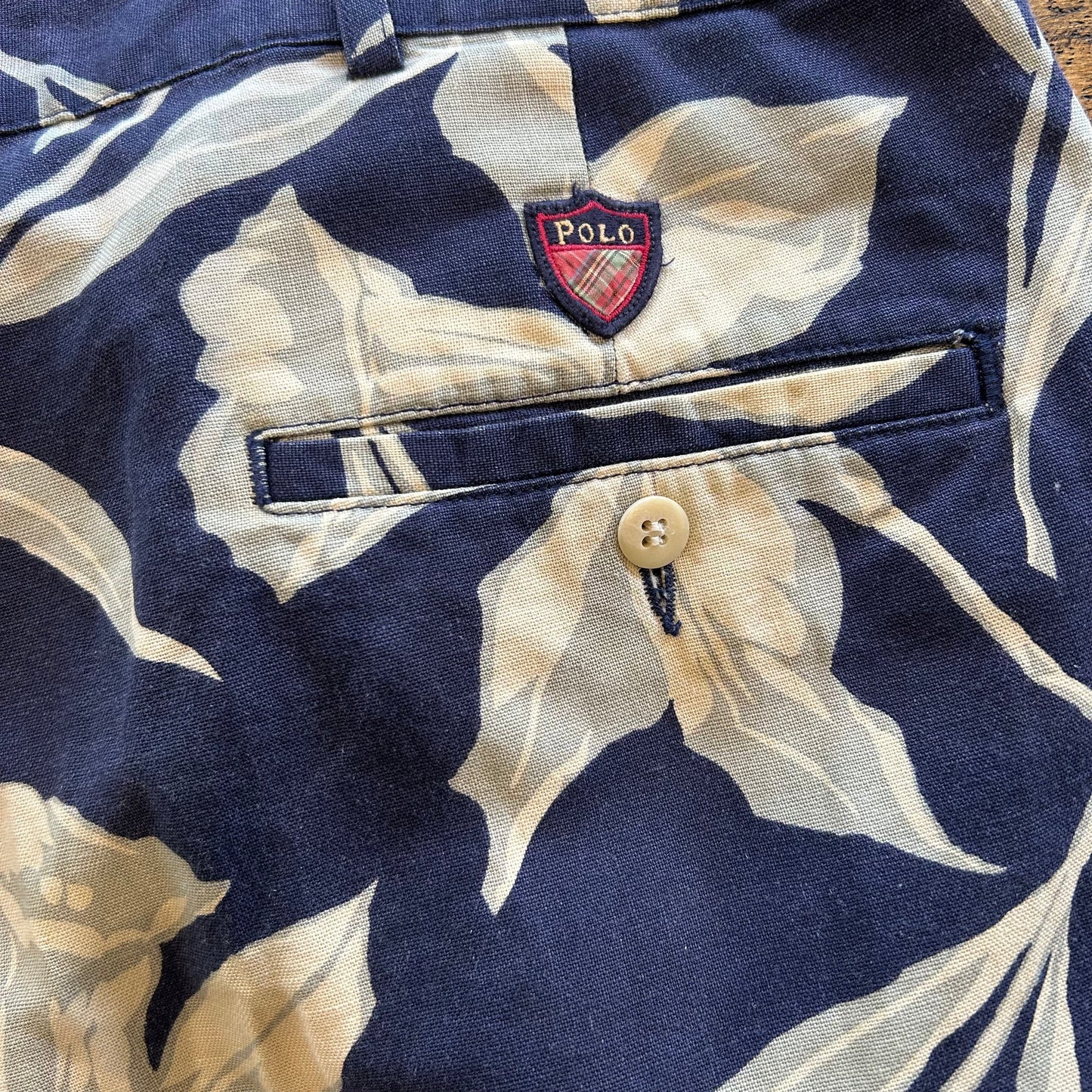 90's Polo Ralph Lauren”THE CLASSIC GOLF SHORT" アロハショーツ リネン/コットン混紡 (W38)/A3910P-SO