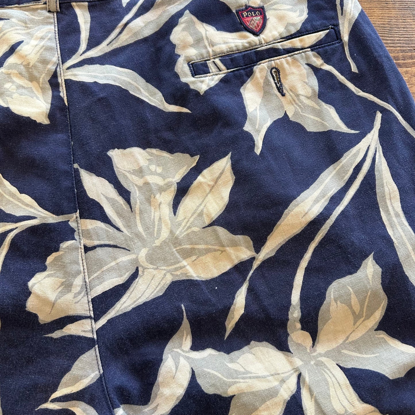 90's Polo Ralph Lauren”THE CLASSIC GOLF SHORT" アロハショーツ リネン/コットン混紡 (W38)/A3910P-SO