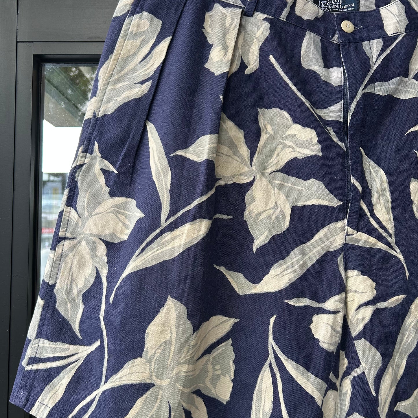 90's Polo Ralph Lauren”THE CLASSIC GOLF SHORT" アロハショーツ リネン/コットン混紡 (W38)/A3910P-SO