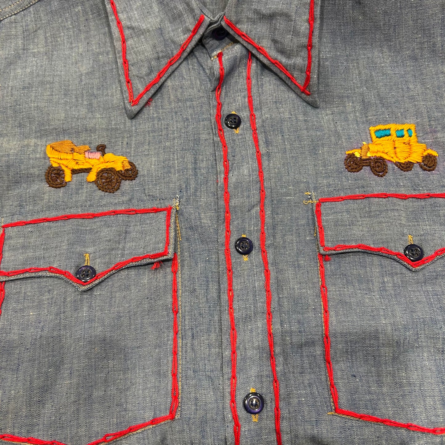 70's Lazy-H 刺繍入りシャンブレーシャツ (L)/A7117SH-SO