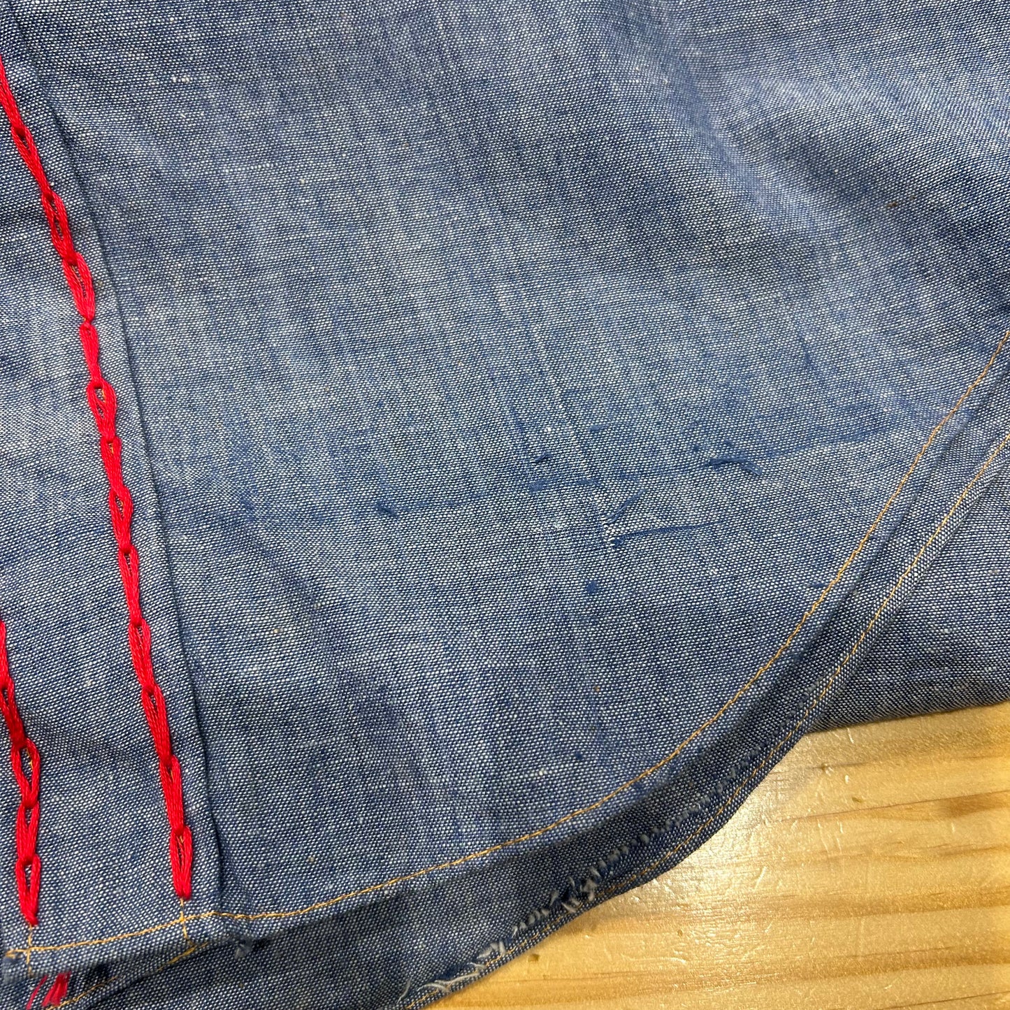 70's Lazy-H 刺繍入りシャンブレーシャツ (L)/A7117SH-SO