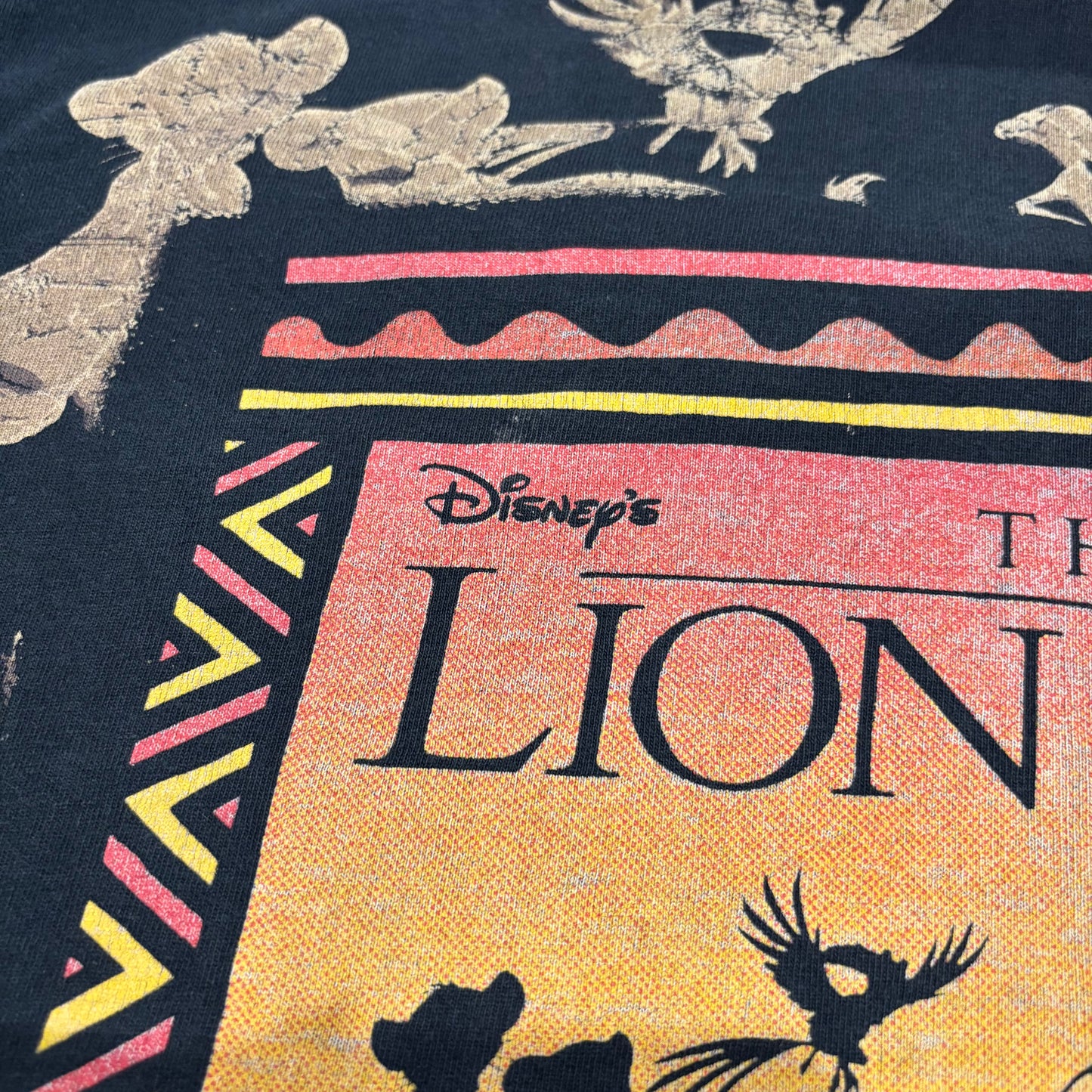 90's Disney THE LION KING 総柄 Tシャツ ブラック (OSFA) /A6559T-SO