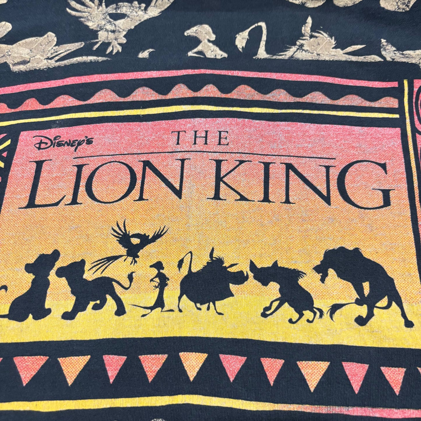 90's Disney THE LION KING 総柄 Tシャツ ブラック (OSFA) /A6559T-SO