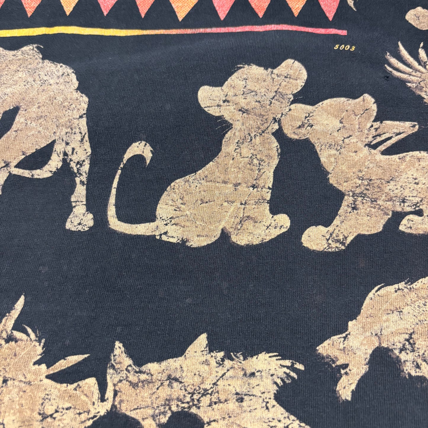 90's Disney THE LION KING 総柄 Tシャツ ブラック (OSFA) /A6559T-SO
