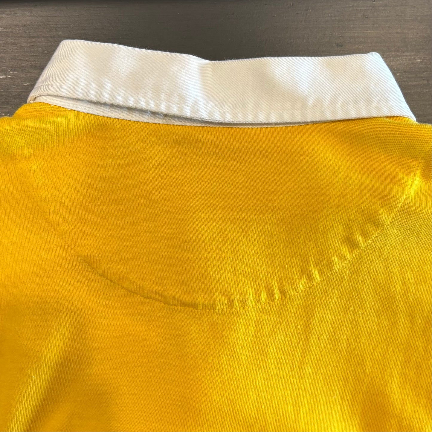 00's Ralph Lauren 半袖ラガーシャツ ポロシャツ 黄白紺 (XL)/B2503T-SO