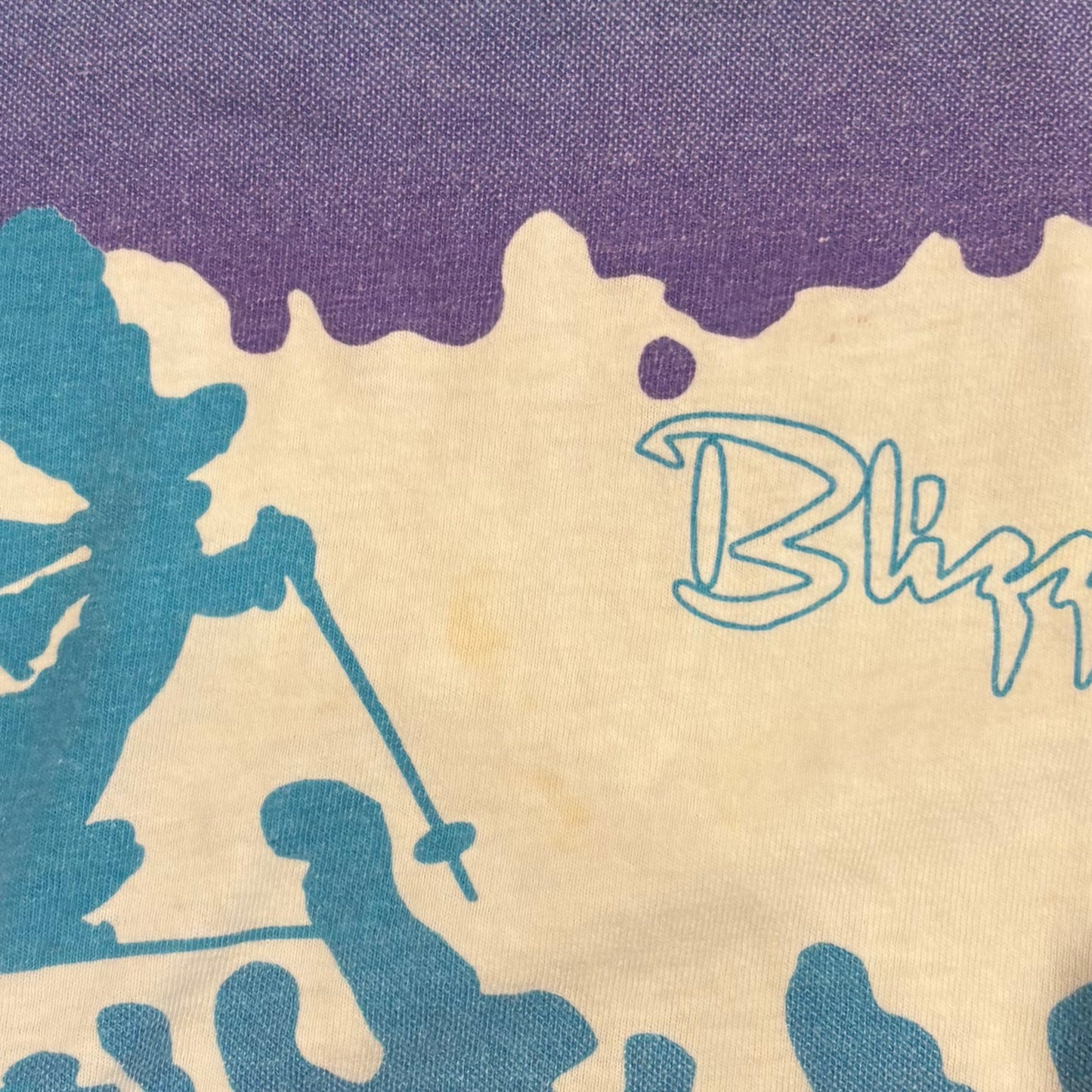 00's Walt Disney World ブリザードビーチ ボーダーTシャツ 白紫青 (サイズ不明)/A6498T-SO