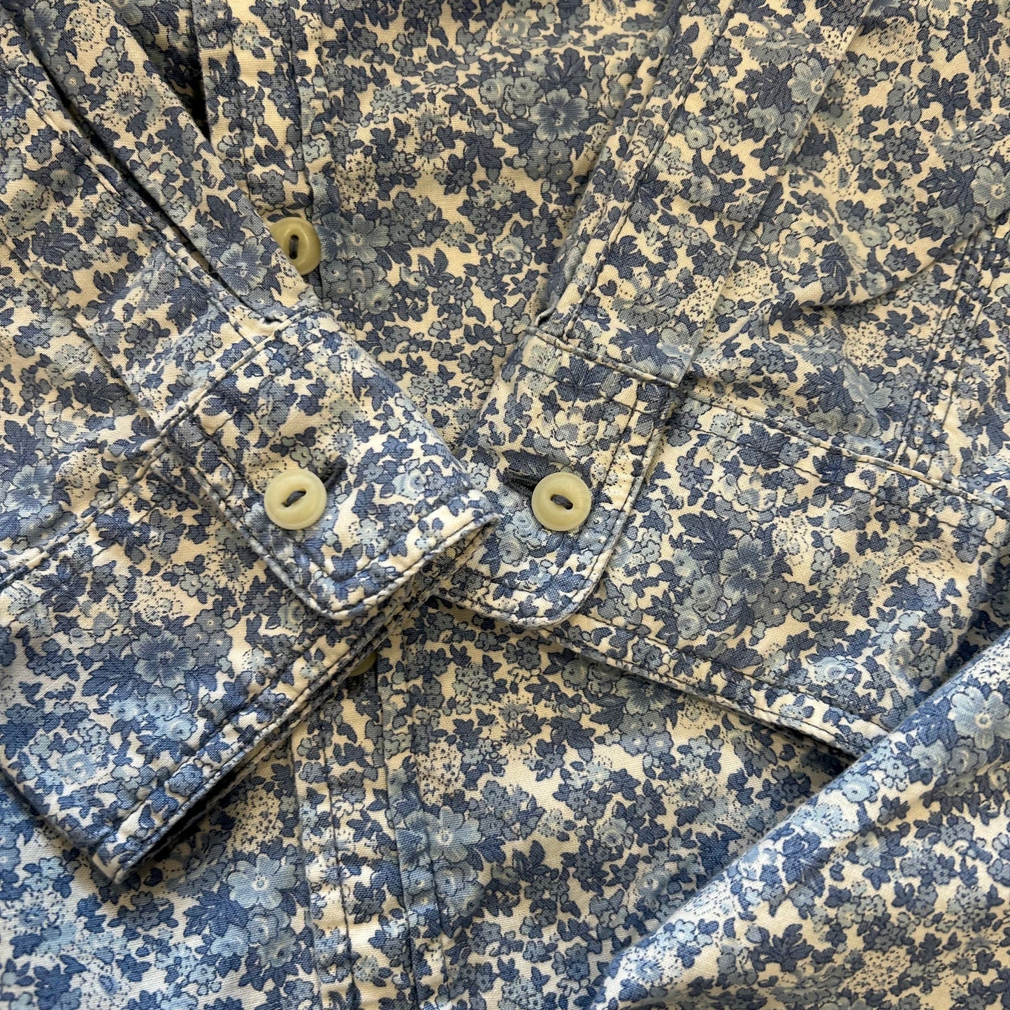 90's DENIM&SUPPLY ラルフローレン 小花柄ワークシャツ (L)B0214SH-SO