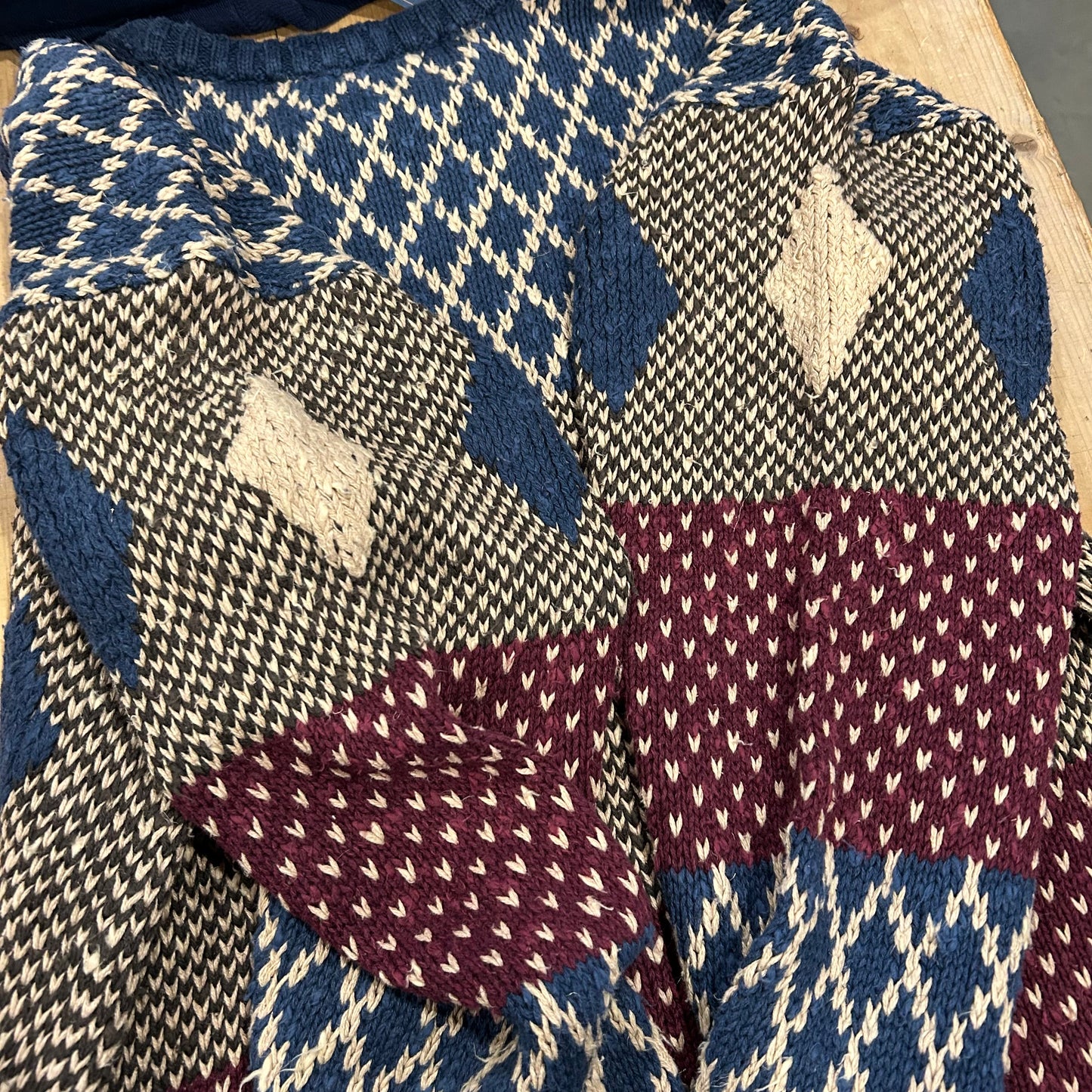 80's CHAPS Ralph Lauren ラルフローレン リネン/コットンニット (XL)/B1409K-SO