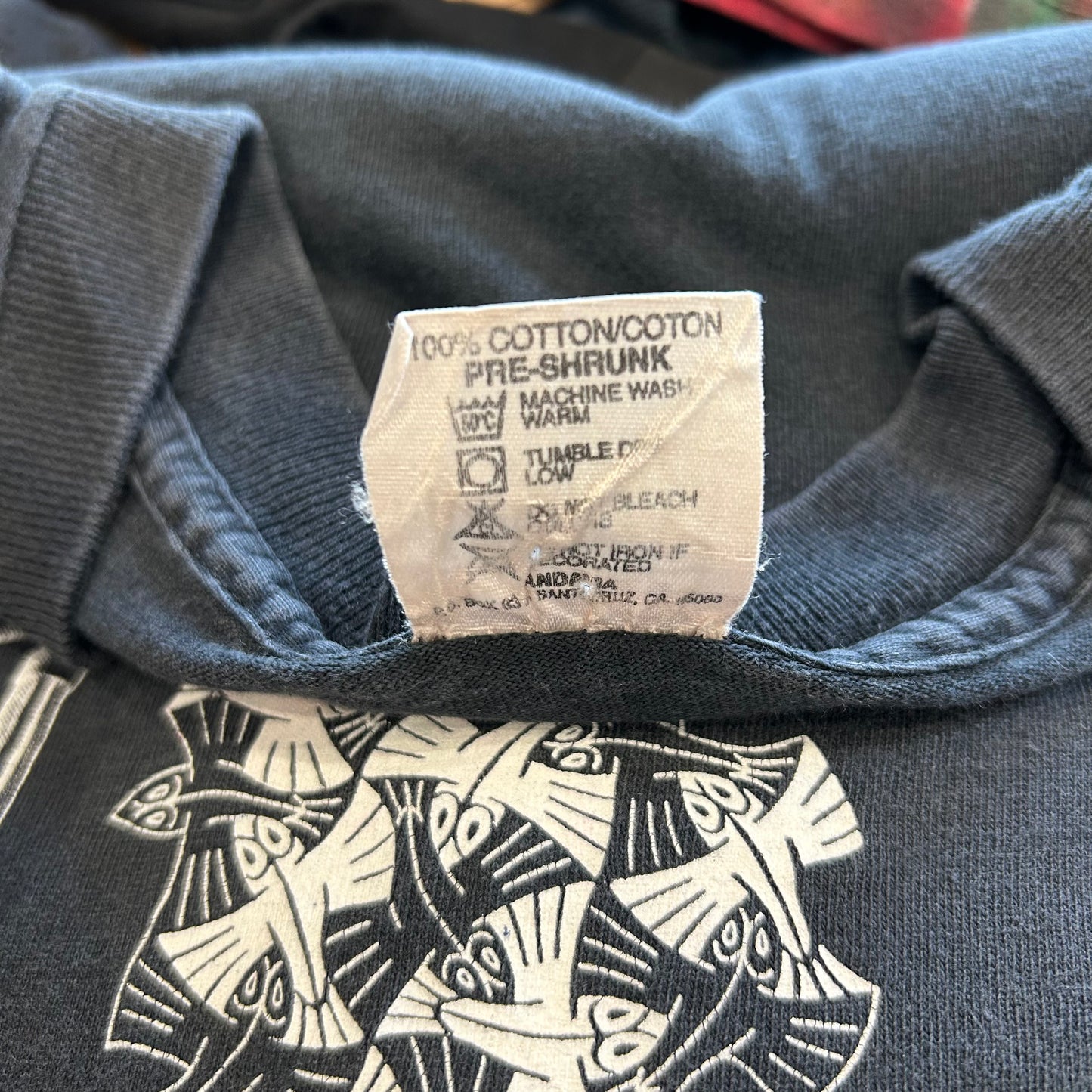 90's M.C.Escher エッシャー アートマルチプリントTシャツ ANDZIA 黒(L)/A7184T-SO