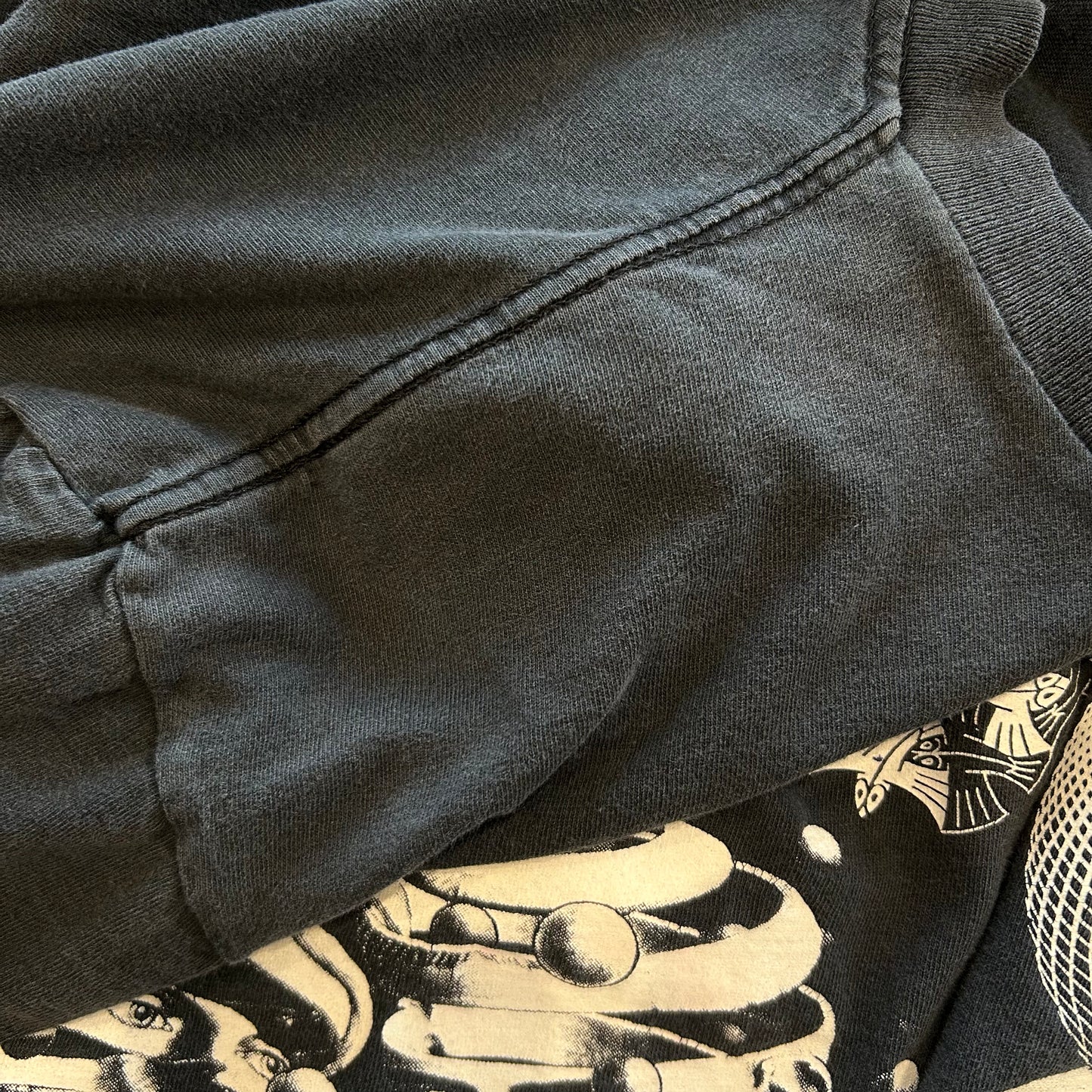 90's M.C.Escher エッシャー アートマルチプリントTシャツ ANDZIA 黒(L)/A7184T-SO
