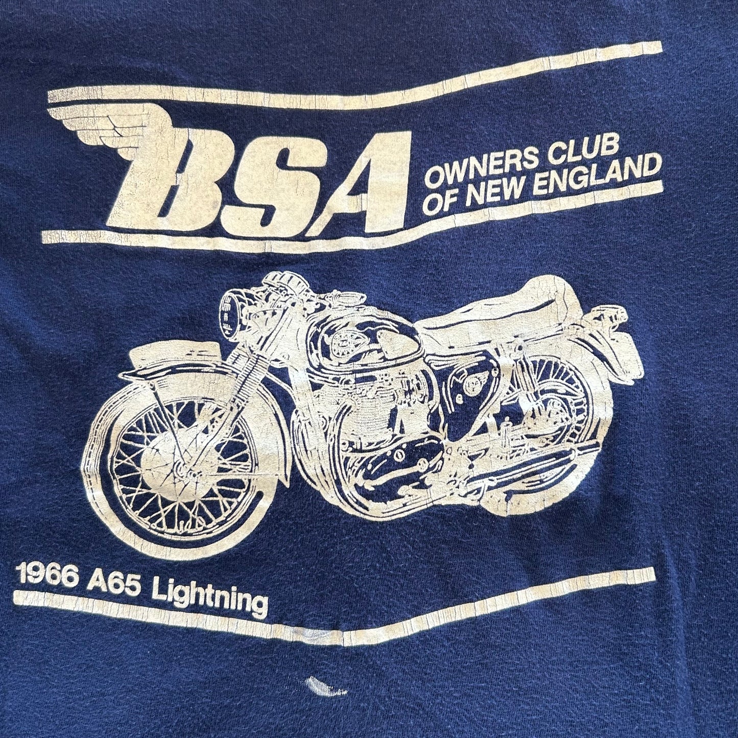 80's BSA OWNERS CLUBメンバーTシャツ バイク 紺(L)/A3709T-SO