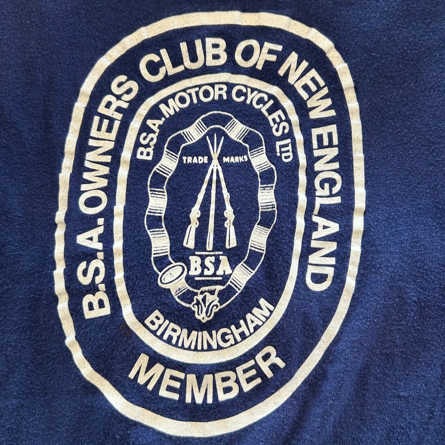 80's BSA OWNERS CLUBメンバーTシャツ バイク 紺(L)/A3709T-SO