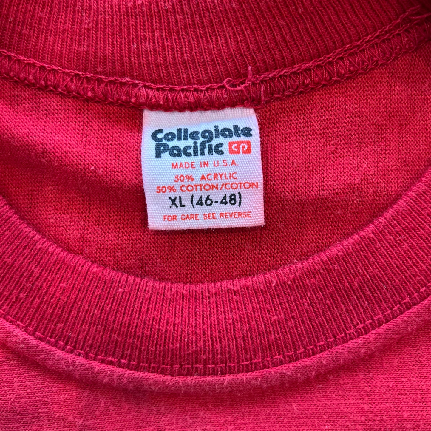 80's Collegiate Pacific Walt Disney World ディズニー フットボールT 赤(XL)/A7186T-SO