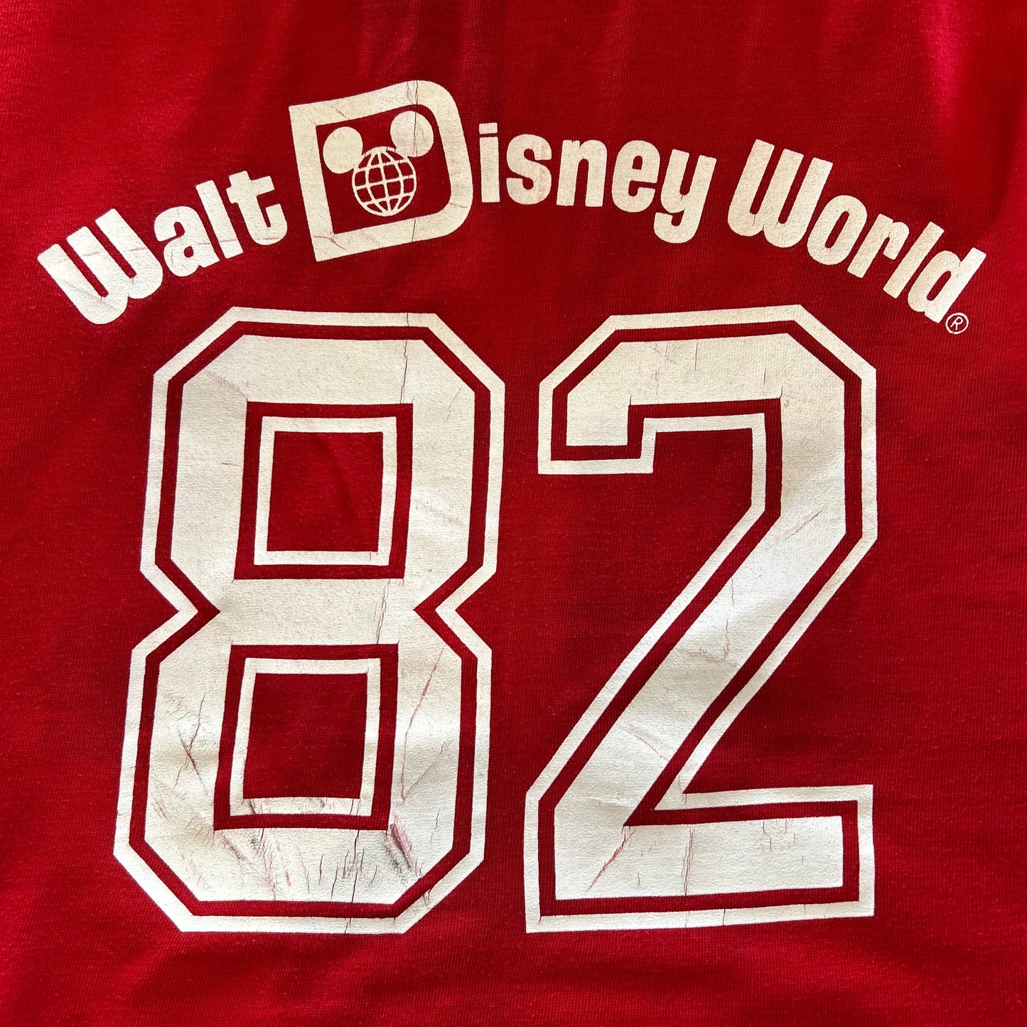 80's Collegiate Pacific Walt Disney World ディズニー フットボールT 赤(XL)/A7186T-SO