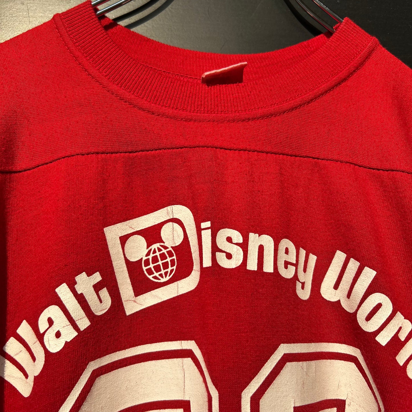 80's Collegiate Pacific Walt Disney World ディズニー フットボールT 赤(XL)/A7186T-SO
