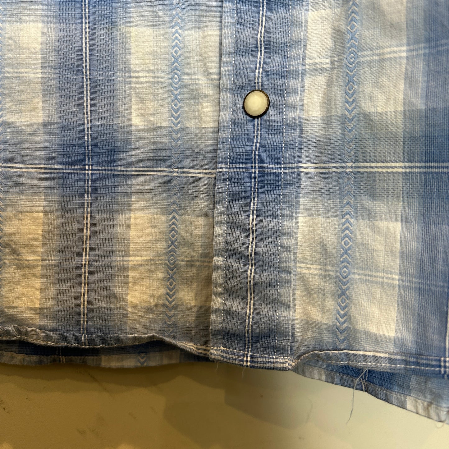 90~00's Polo by Ralph Lauren ラルフローレン チェック柄 ウエスタンシャツ 青白 (サイズ不明)/C1116S-SO
