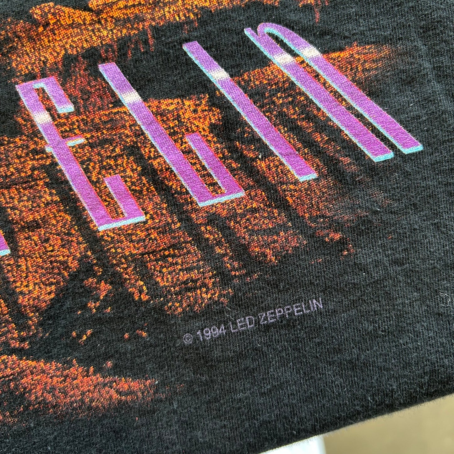 90's LED ZEPPELIN レッドツェッペリン Tシャツ Swan Song WINTERLAND 黒(XL)A6693T-SO
