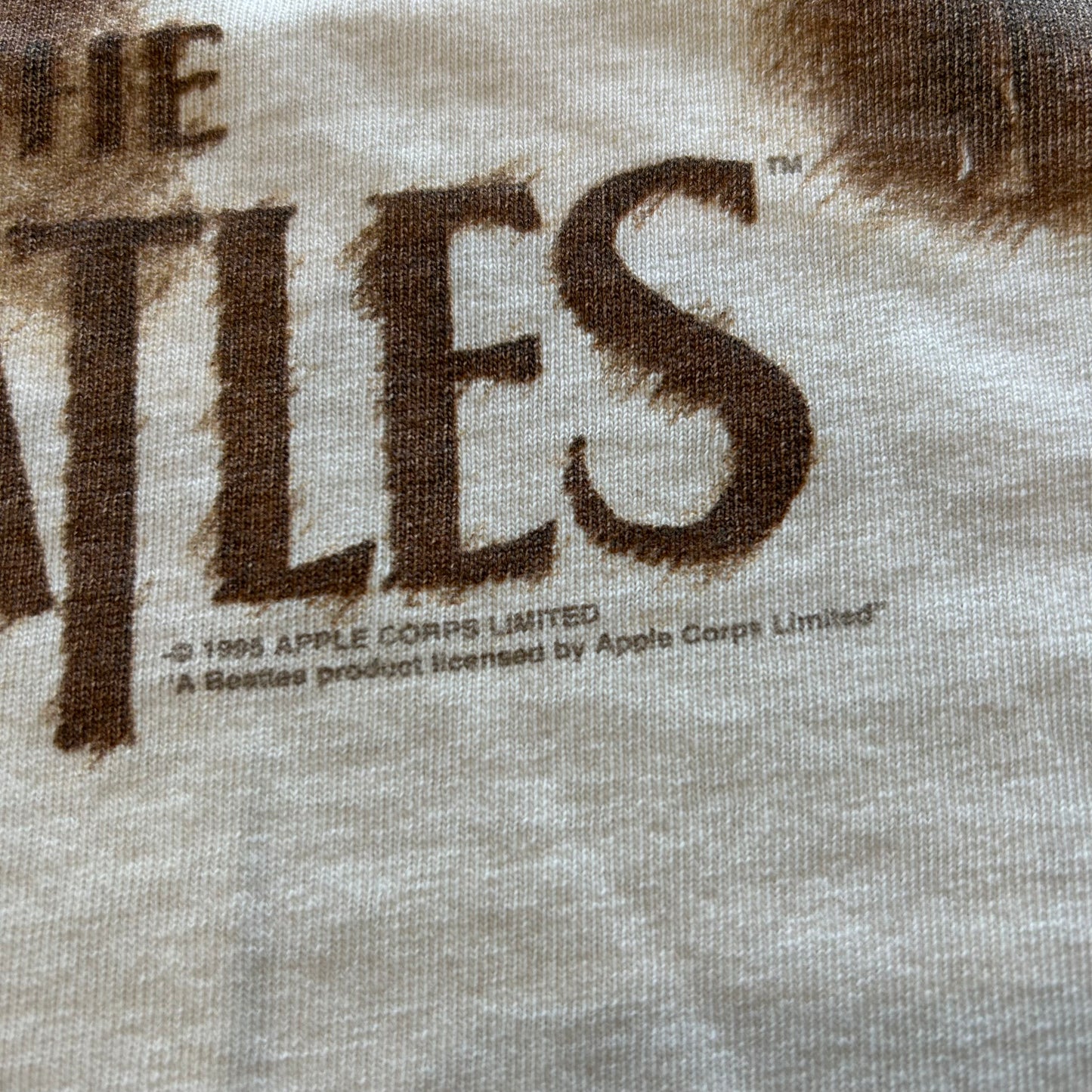 90'S Beatles ビートルズ メンバーフォトTシャツ ベージュ Gildan (L)/A7190T-SO