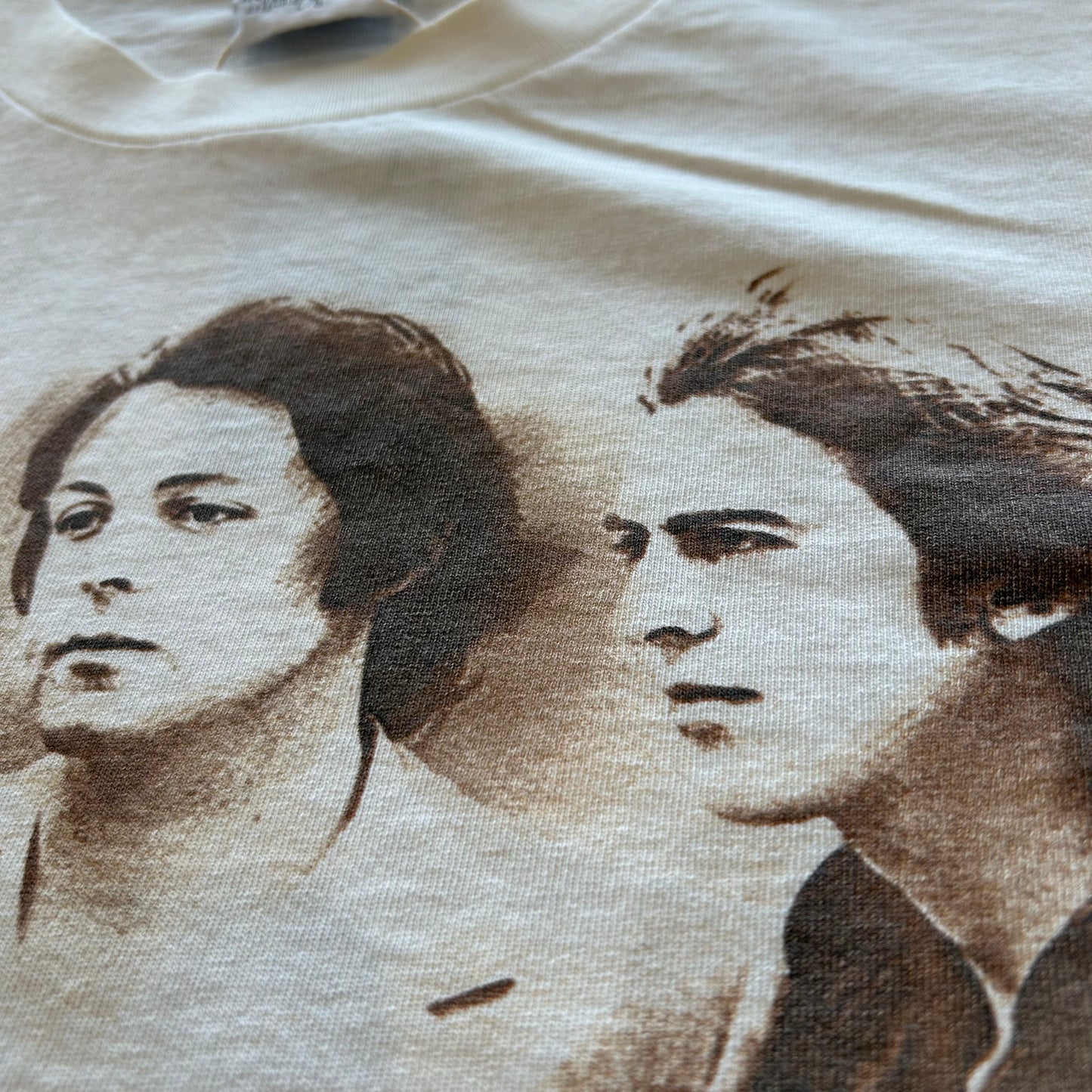 90'S Beatles ビートルズ メンバーフォトTシャツ ベージュ Gildan (L)/A7190T-SO