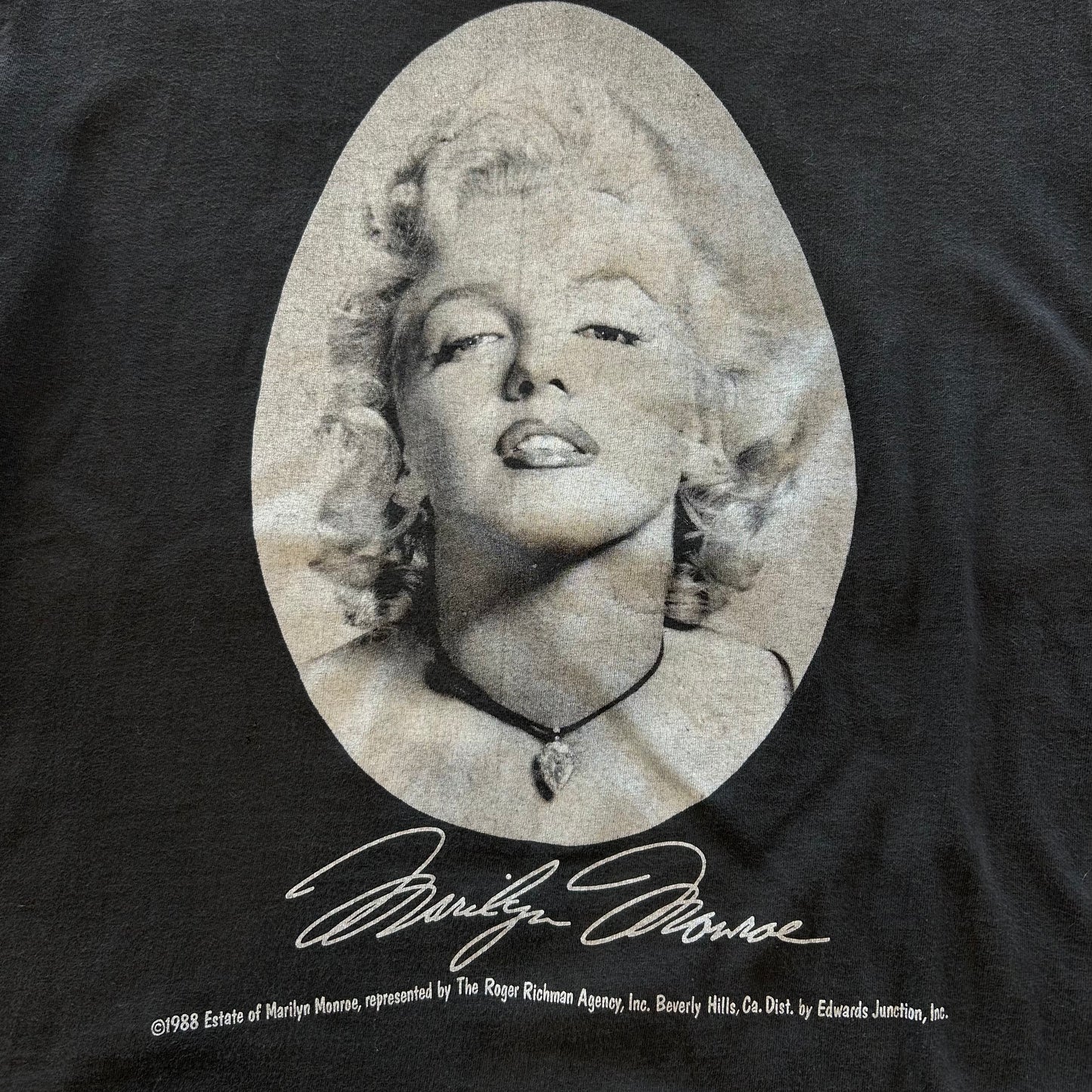 90's Marilyn Monroe マリリン・モンロー フォトTシャツ 黒 Murina (XL)/A6943T-SO