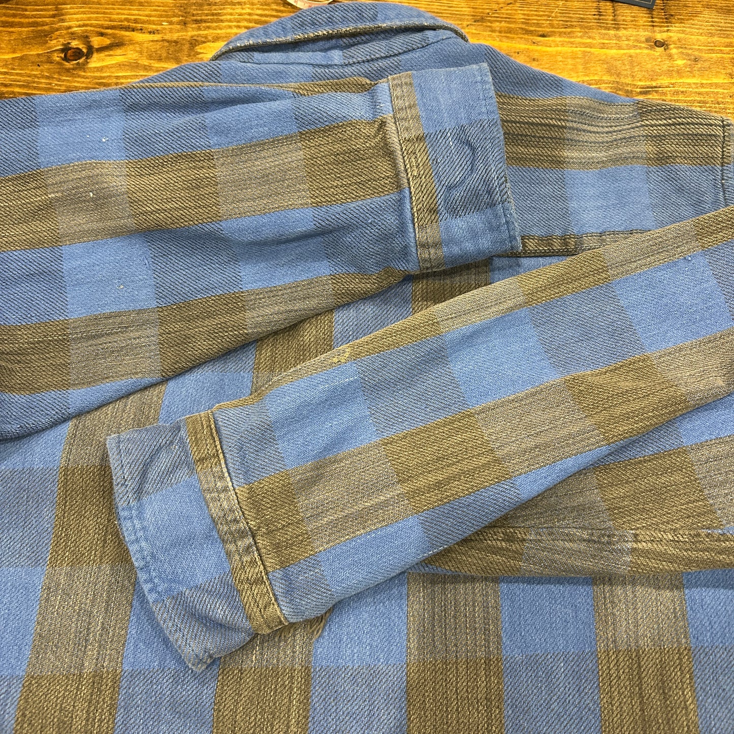 90's ~ NORTH CREST flannel shirt ノースクレスト ネルシャツ ブルー グレー (XL)/A8819SH-SO
