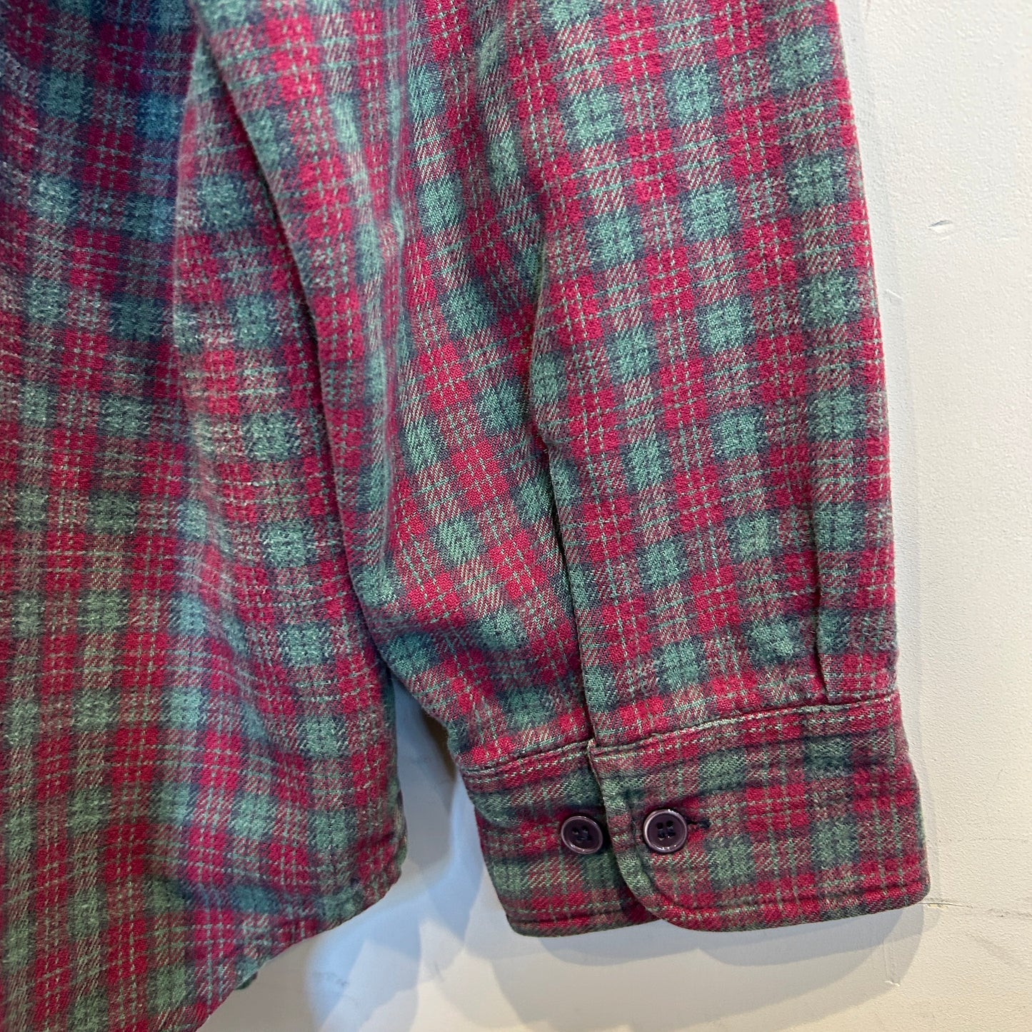 90's Dickies チェック フランネルシャツ レッド グリーン (XL)/C0247SH-SO
