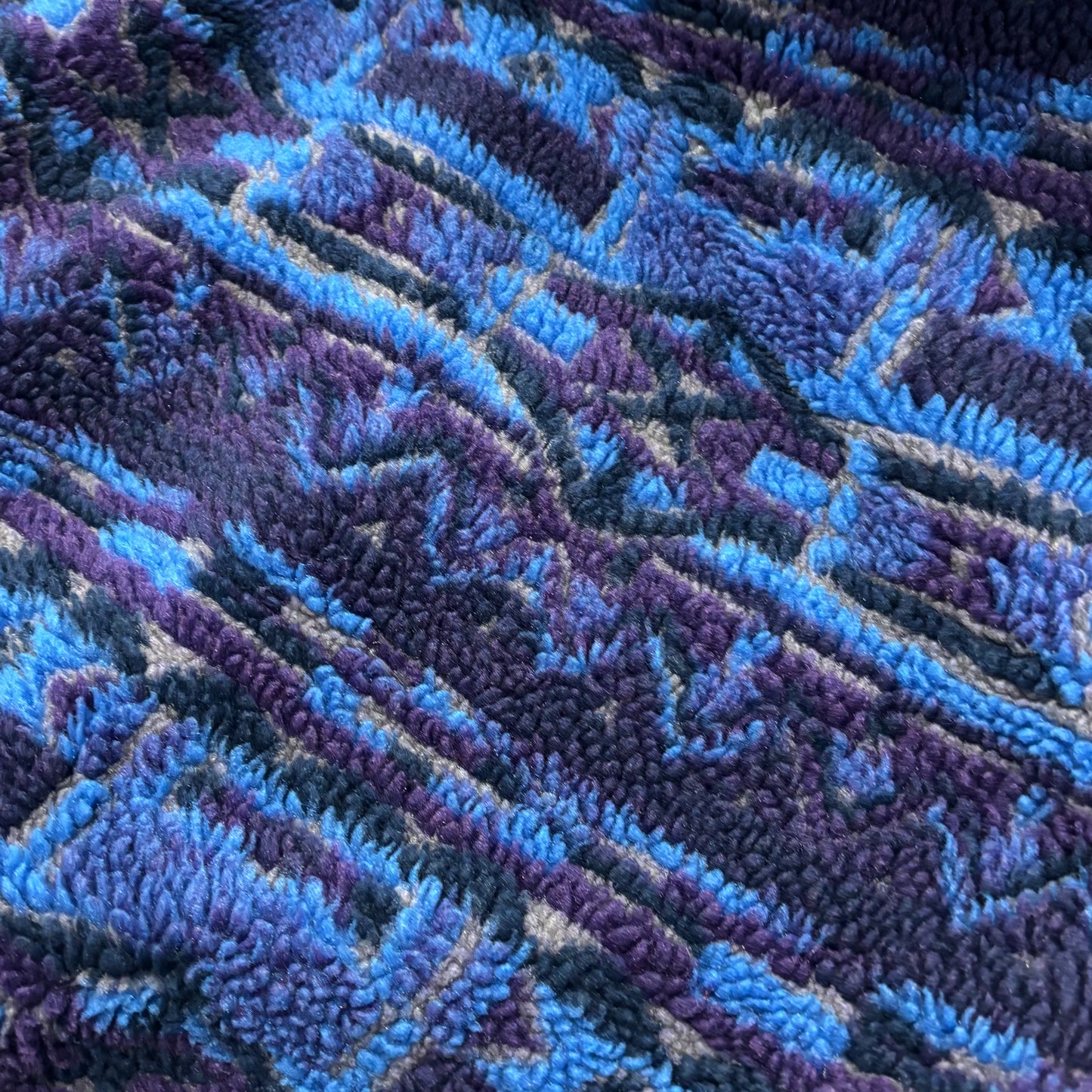 90's Columbia フリース ネイティブ デザインプルオーバー 青黒紫 (L)/A8809F-SO