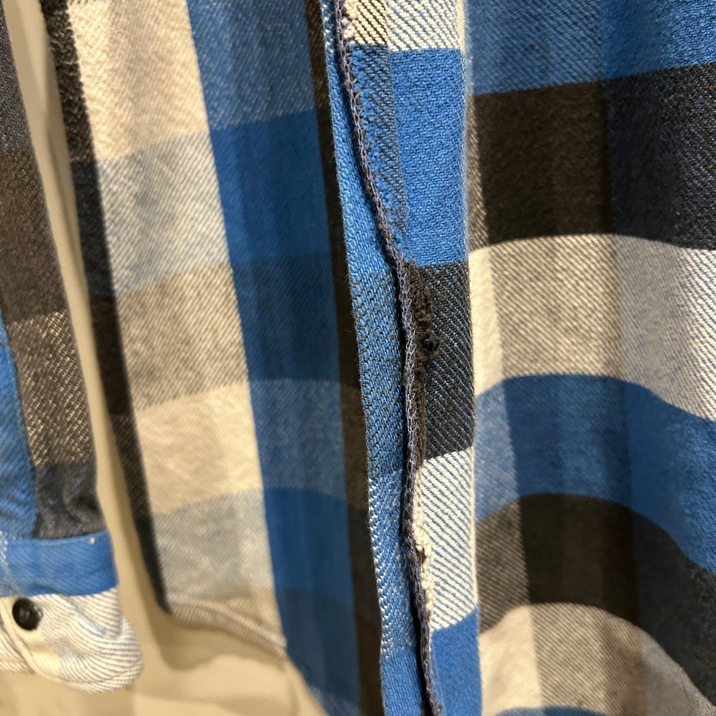 90's ~ GREATLAND チェック フランネルシャツ ブラック ブルー ホワイト (M)/C0281SH-SO