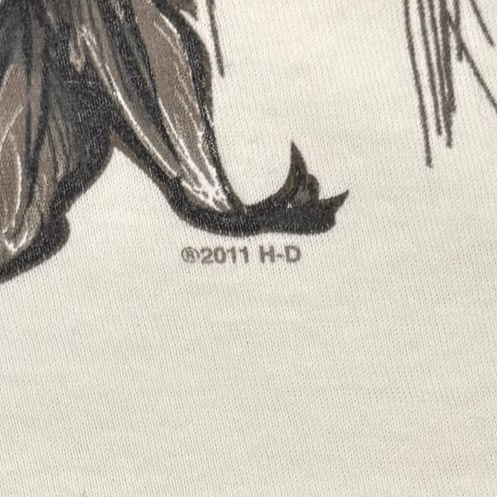 00's HAREY-DAVIDSON 袖プリント ロンT 白 (M) /B3244T-SO