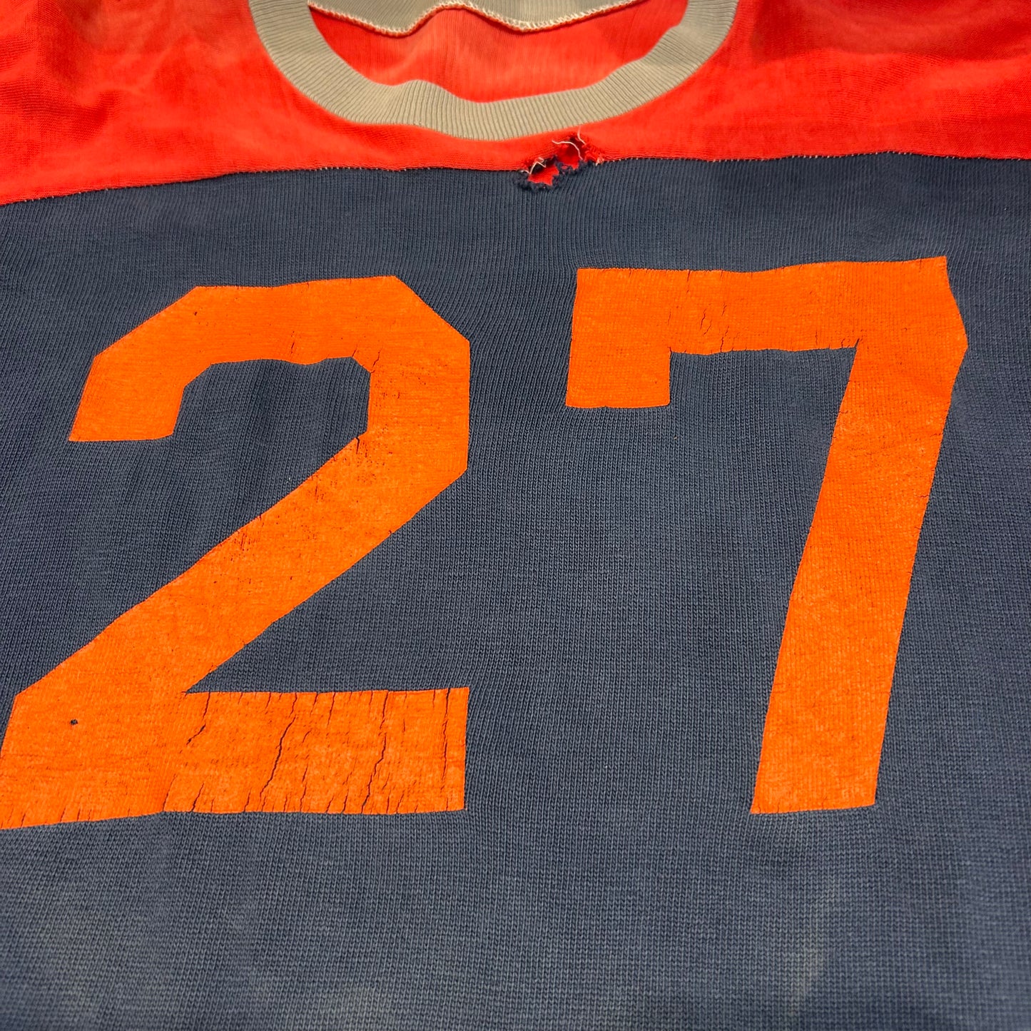 70's champion football T-shirt "27" チャンピオン フットボール Tシャツ ネイビー レッド (L)/A3444T-SO