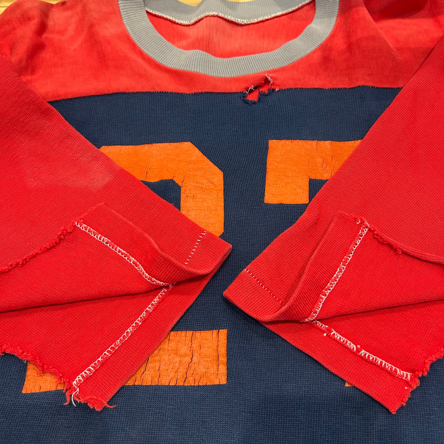 70's champion football T-shirt "27" チャンピオン フットボール Tシャツ ネイビー レッド (L)/A3444T-SO